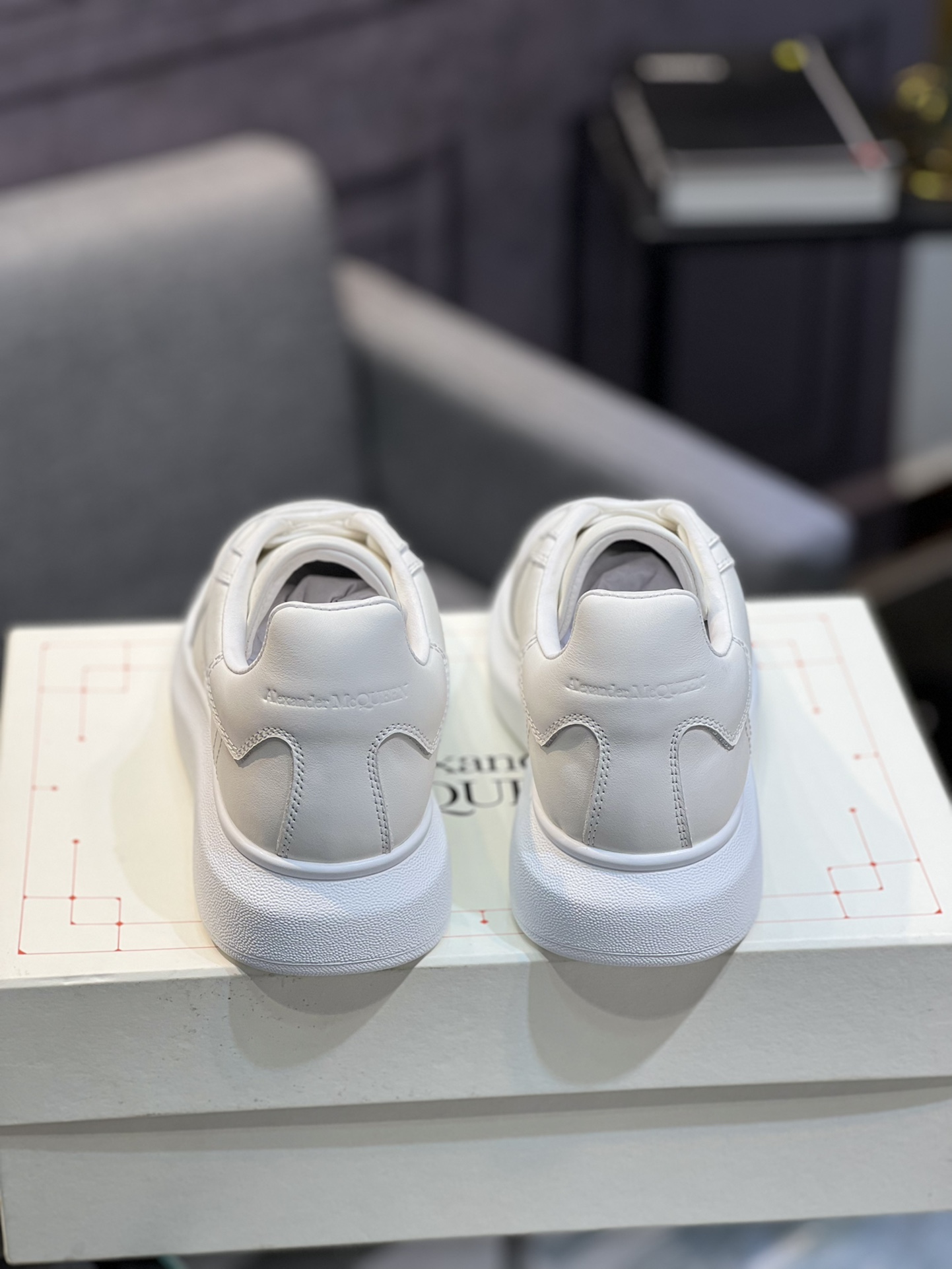 Alexander McQUEEN auténtico estallido demolición 1:1 superior McQueen cuero original blanco importad