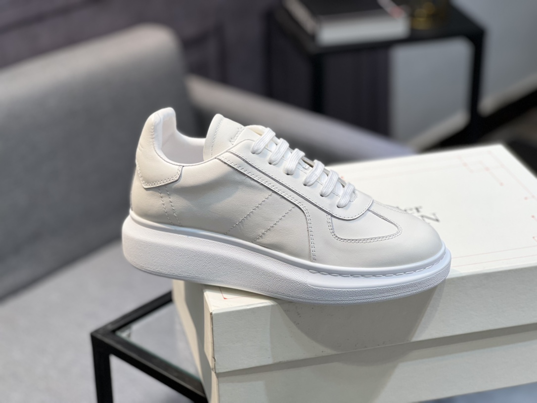 Alexander McQUEEN auténtico estallido demolición 1:1 superior McQueen cuero original blanco importad