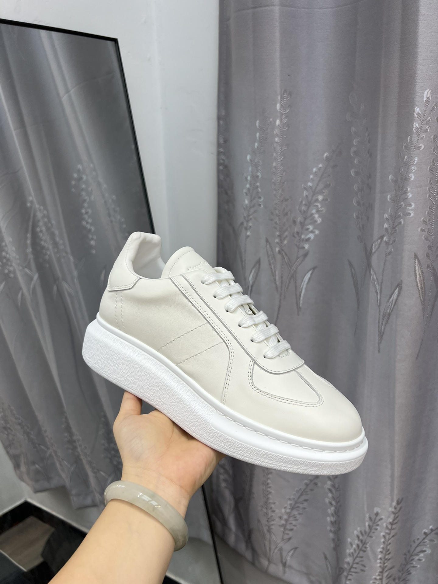 Alexander McQUEEN auténtico estallido demolición 1:1 superior McQueen cuero original blanco importad