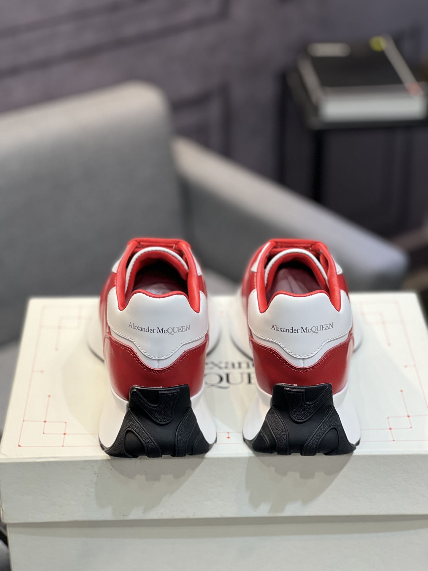 Alexander McQUEEN auténtico estallido demolición 1:1 superior McQueen cuero original blanco importad