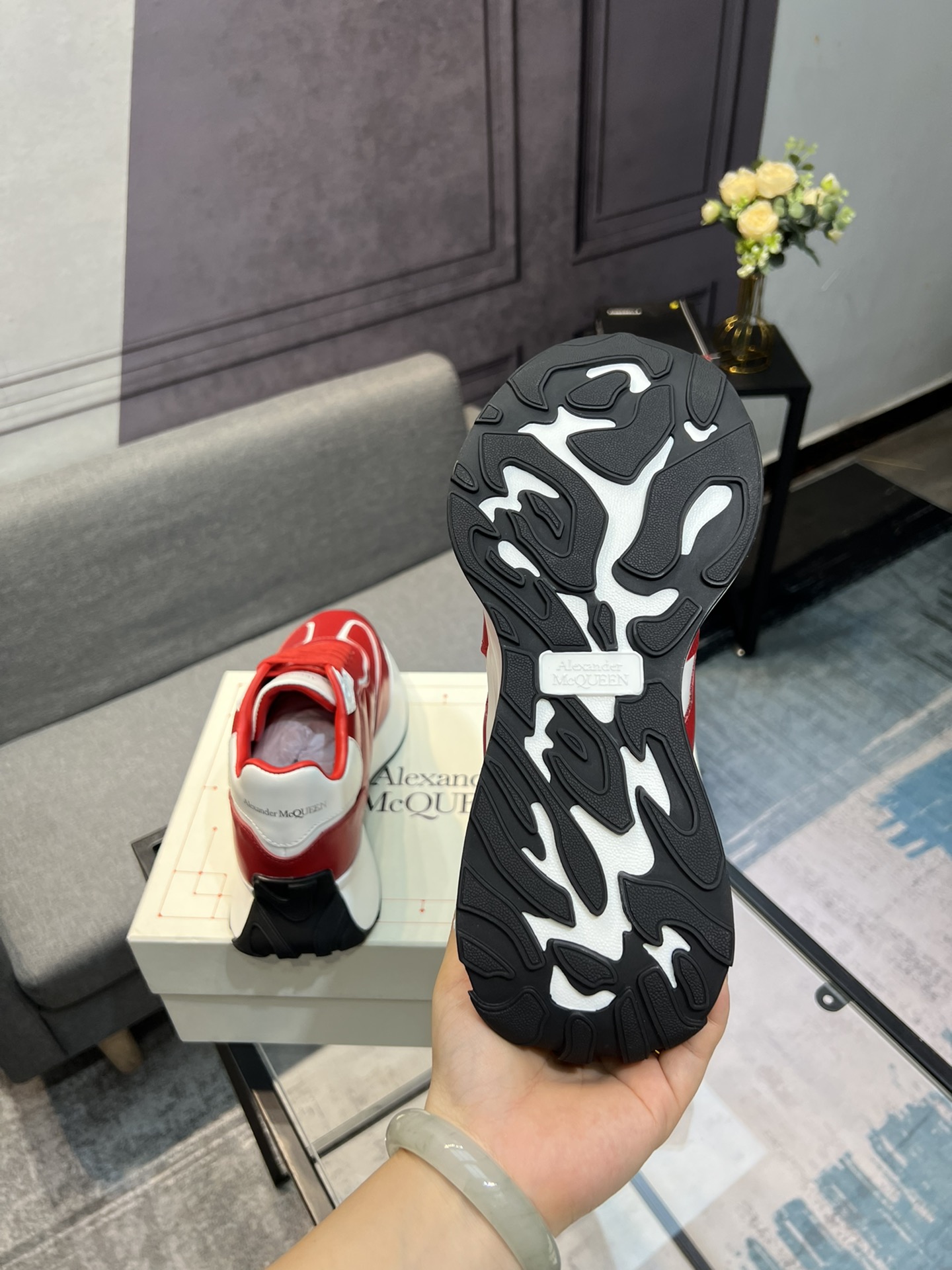 Alexander McQUEEN auténtico estallido demolición 1:1 superior McQueen cuero original blanco importad