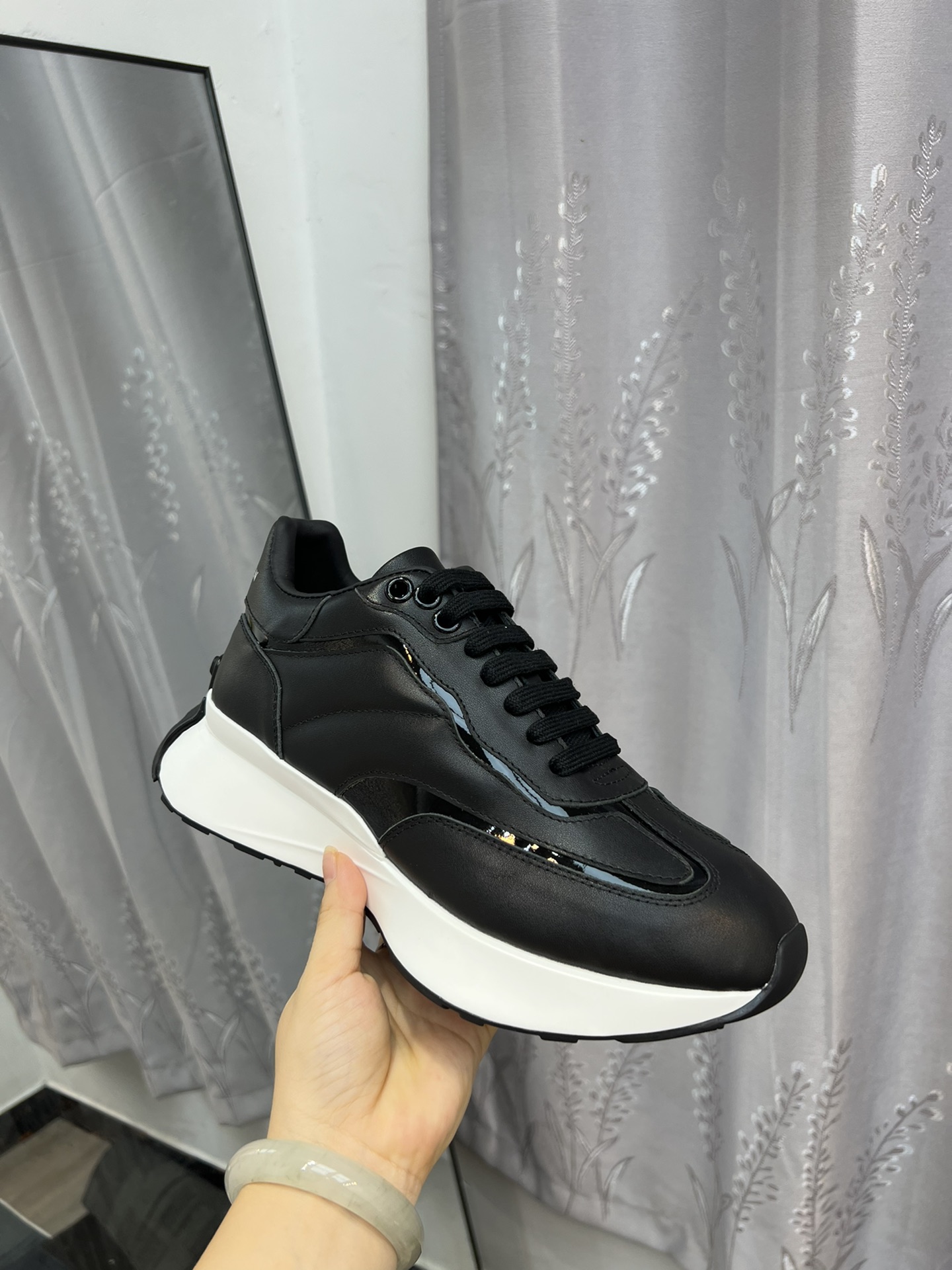 Alexander McQUEEN auténtico estallido demolición 1:1 superior McQueen cuero original blanco importad