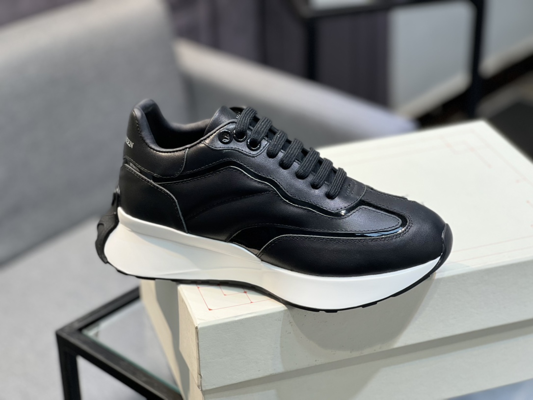 Alexander McQUEEN auténtico estallido demolición 1:1 superior McQueen cuero original blanco importad