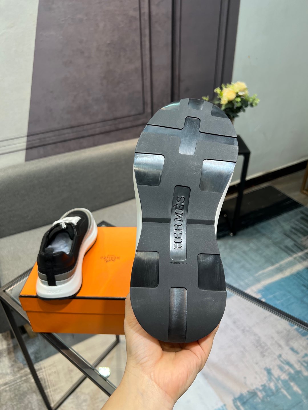 [HERMES] Hermes - Calidad de gama alta Original único - Superior: diseño de empalme de gamuza de vac