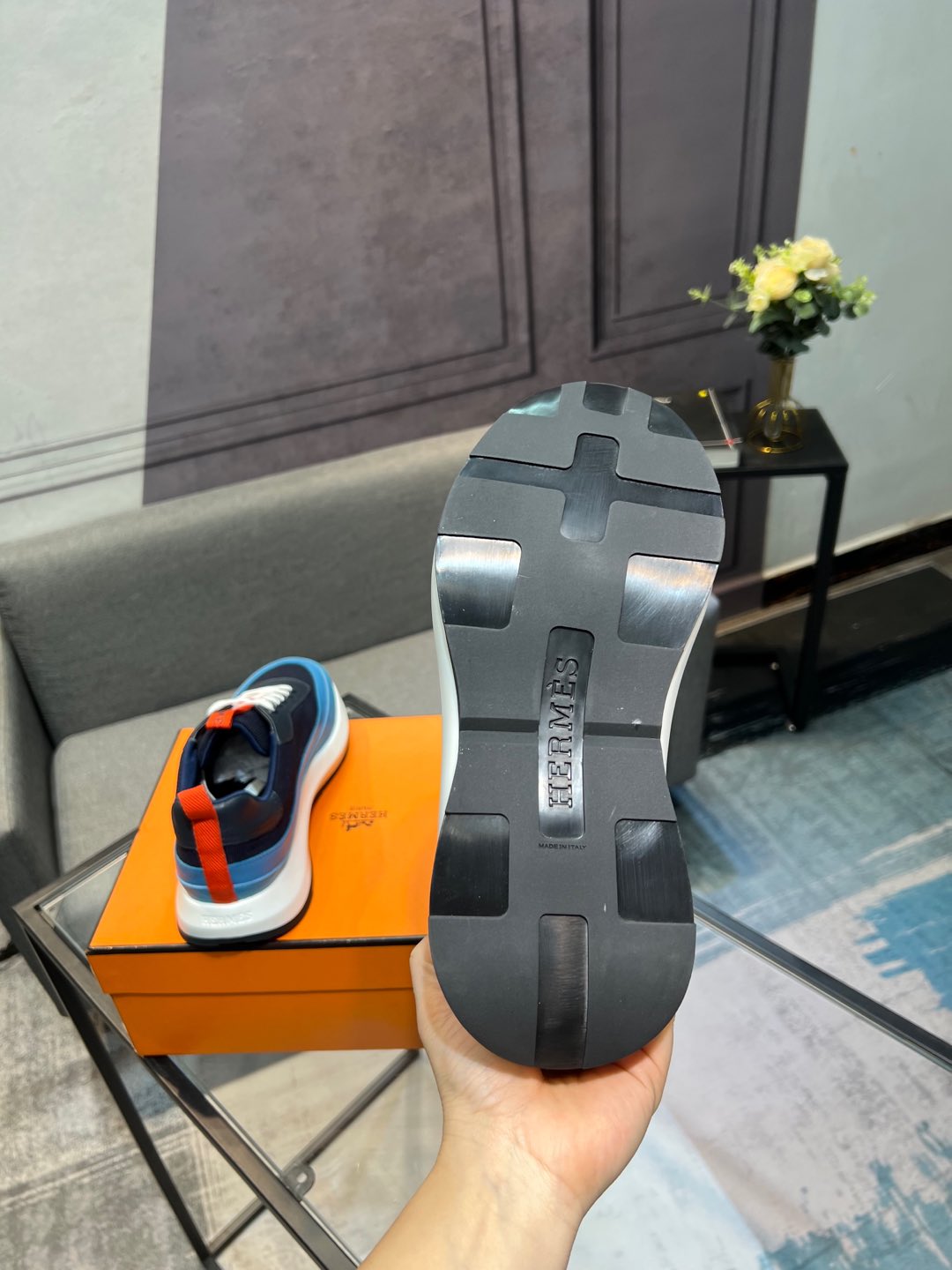 [HERMES] Hermes - Calidad de gama alta Original único - Superior: diseño de empalme de gamuza de vac