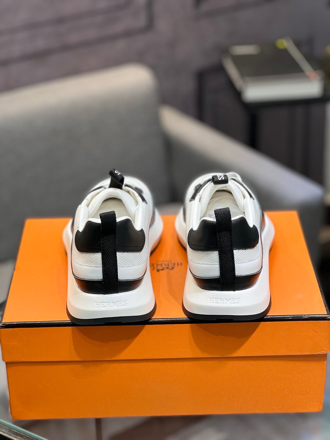 [HERMES] Hermes - Calidad de gama alta Original único - Superior: diseño de empalme de gamuza de vac
