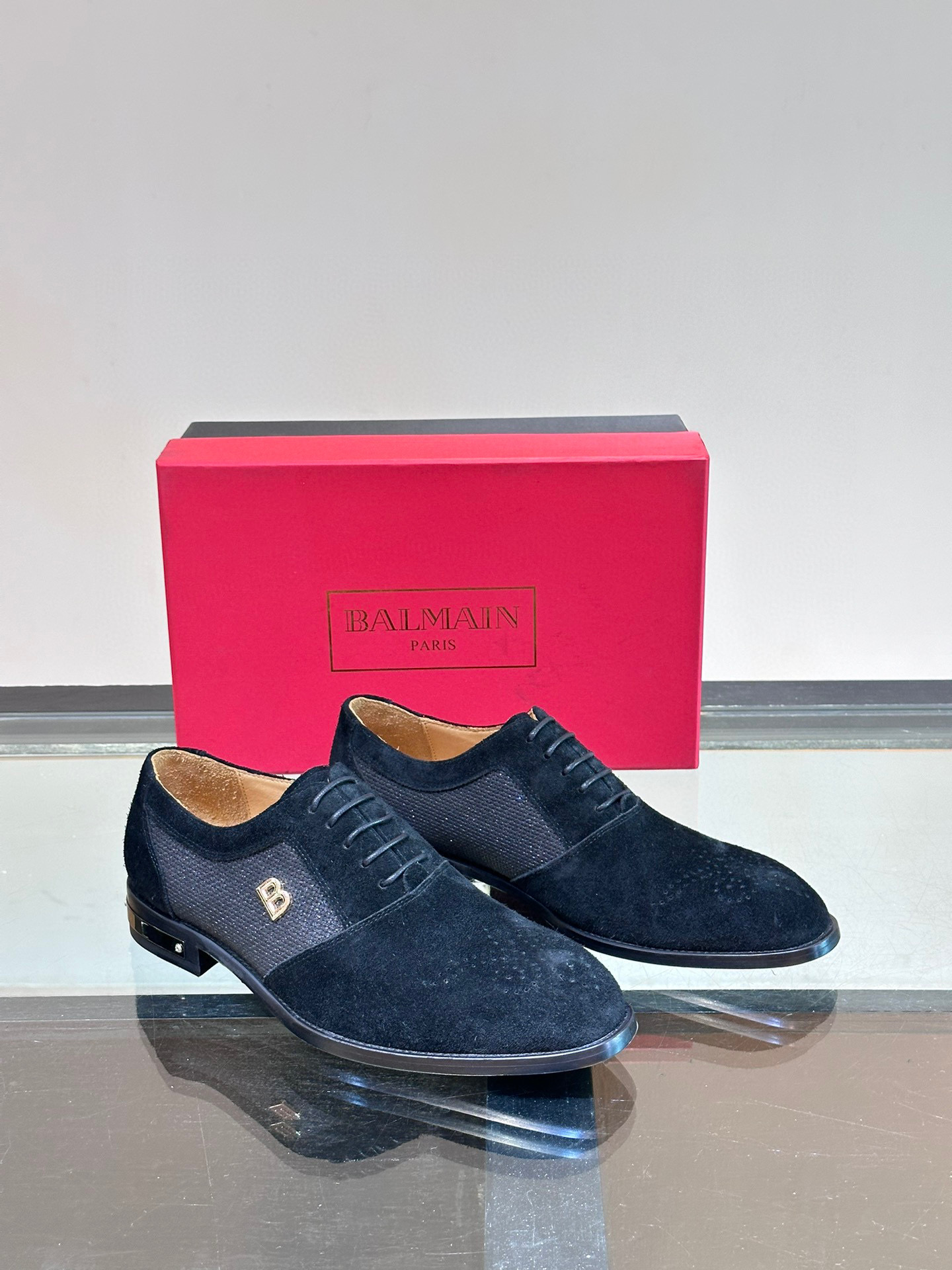 - BALMAIN / Balmain nuevos zapatos de los hombres, las telas importadas de cuero de vaca original, p