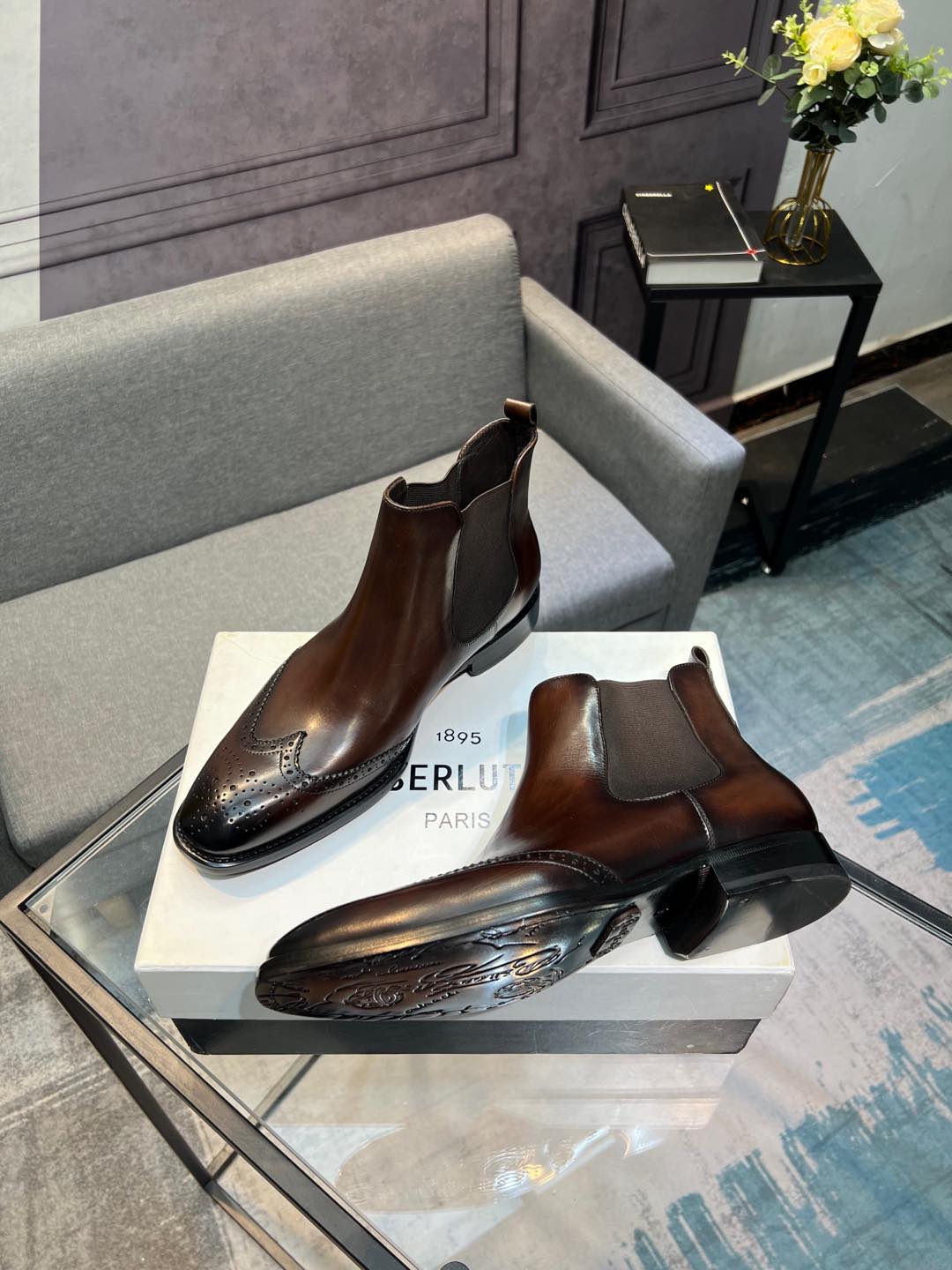 --Berlut* Bruti nuevos zapatos formales de los hombres de color a mano seleccionados de alta calidad