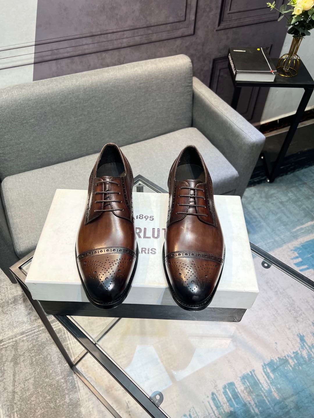 --Berlut* Bruti nuevos zapatos formales de los hombres de color a mano seleccionados de alta calidad