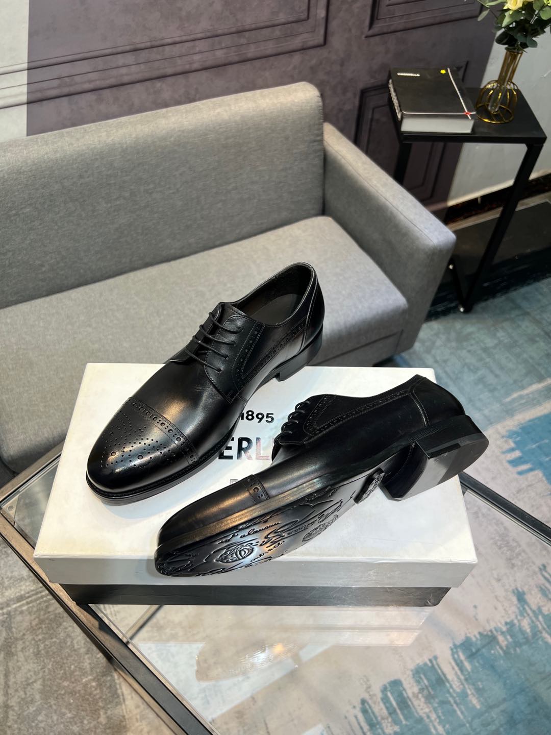 --Berlut* Bruti nuevos zapatos formales de los hombres de color a mano seleccionados de alta calidad