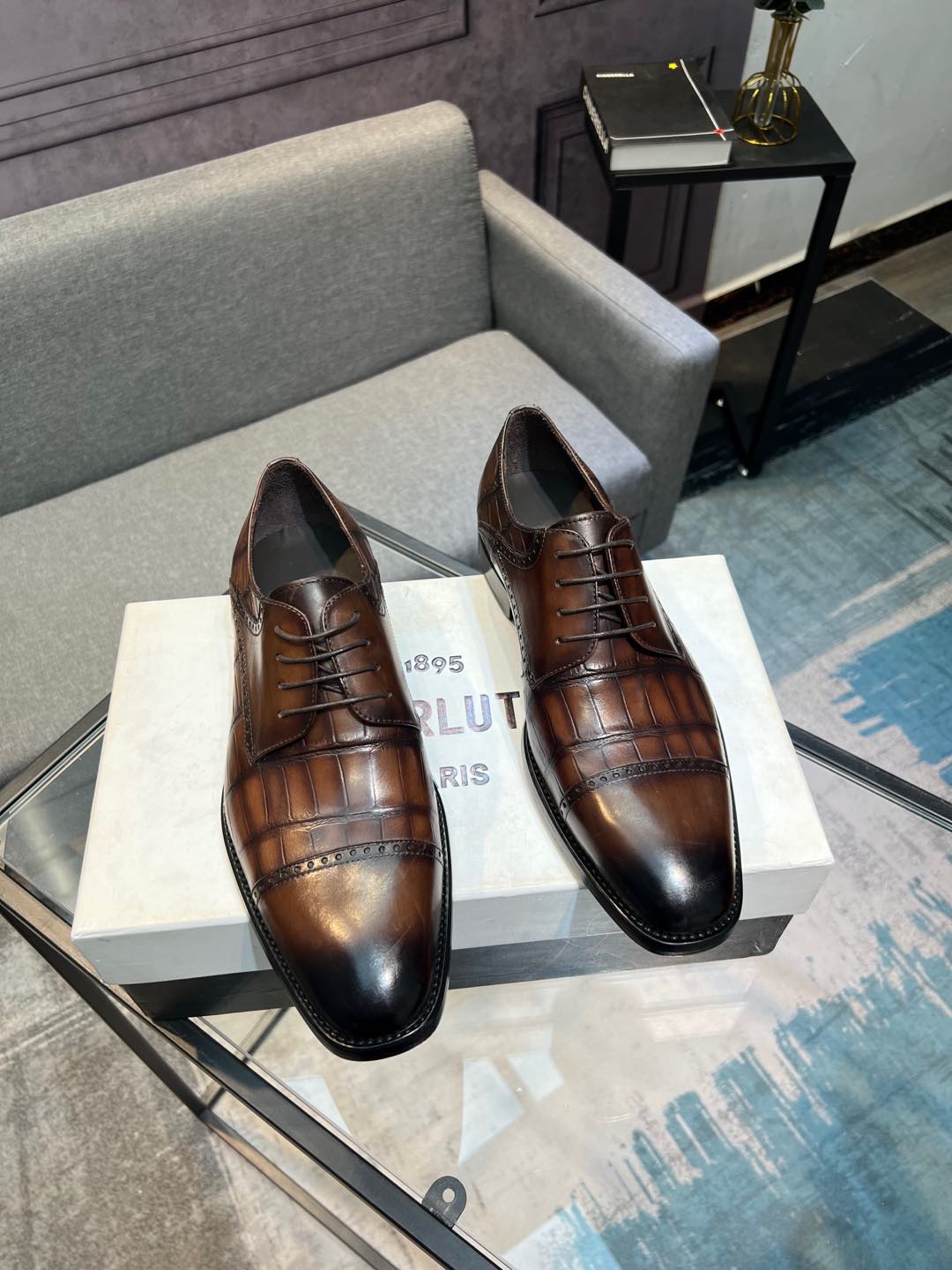 --Berlut* Bruti nuevos zapatos formales de los hombres de color a mano seleccionados de alta calidad