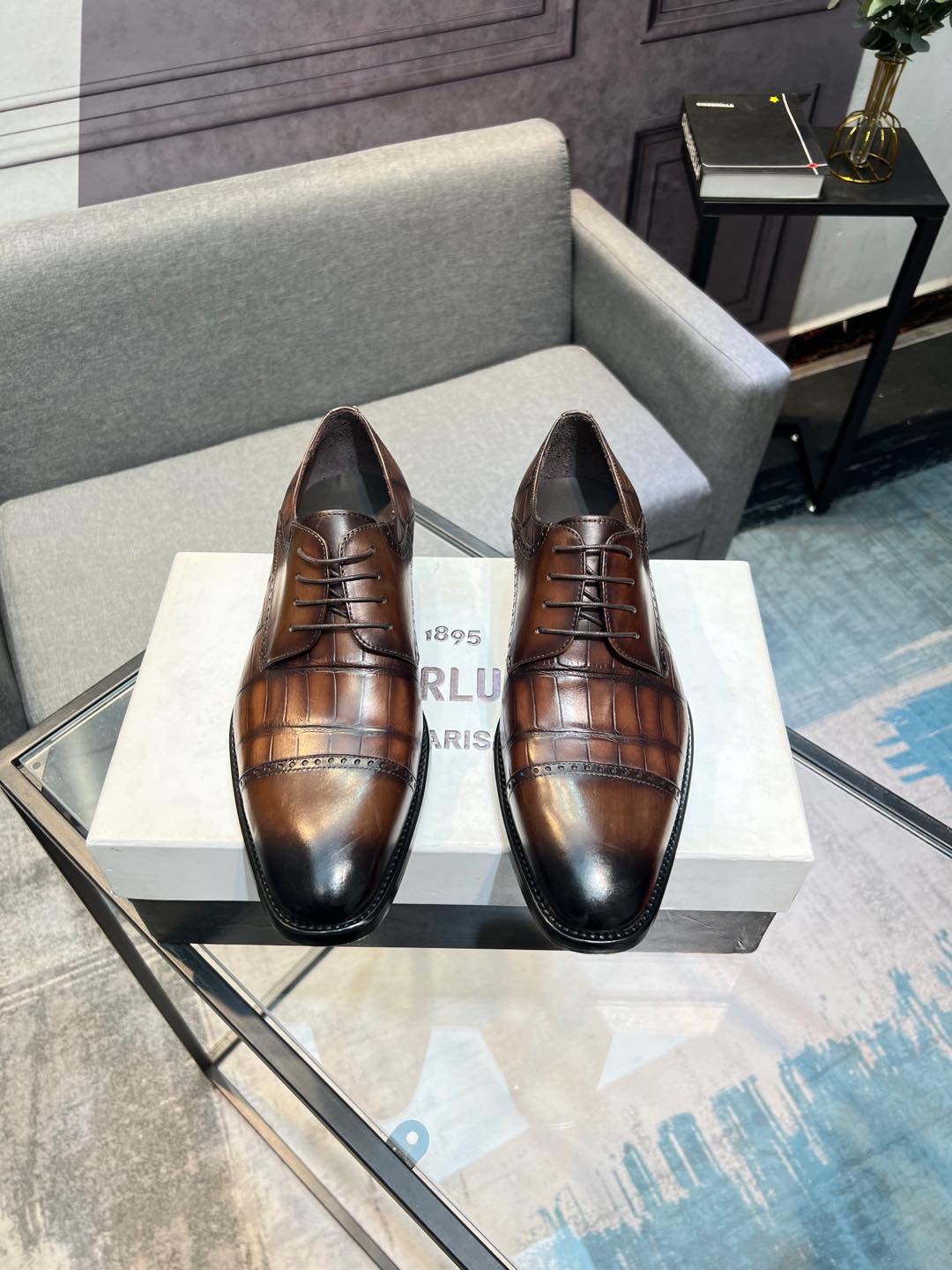 --Berlut* Bruti nuevos zapatos formales de los hombres de color a mano seleccionados de alta calidad