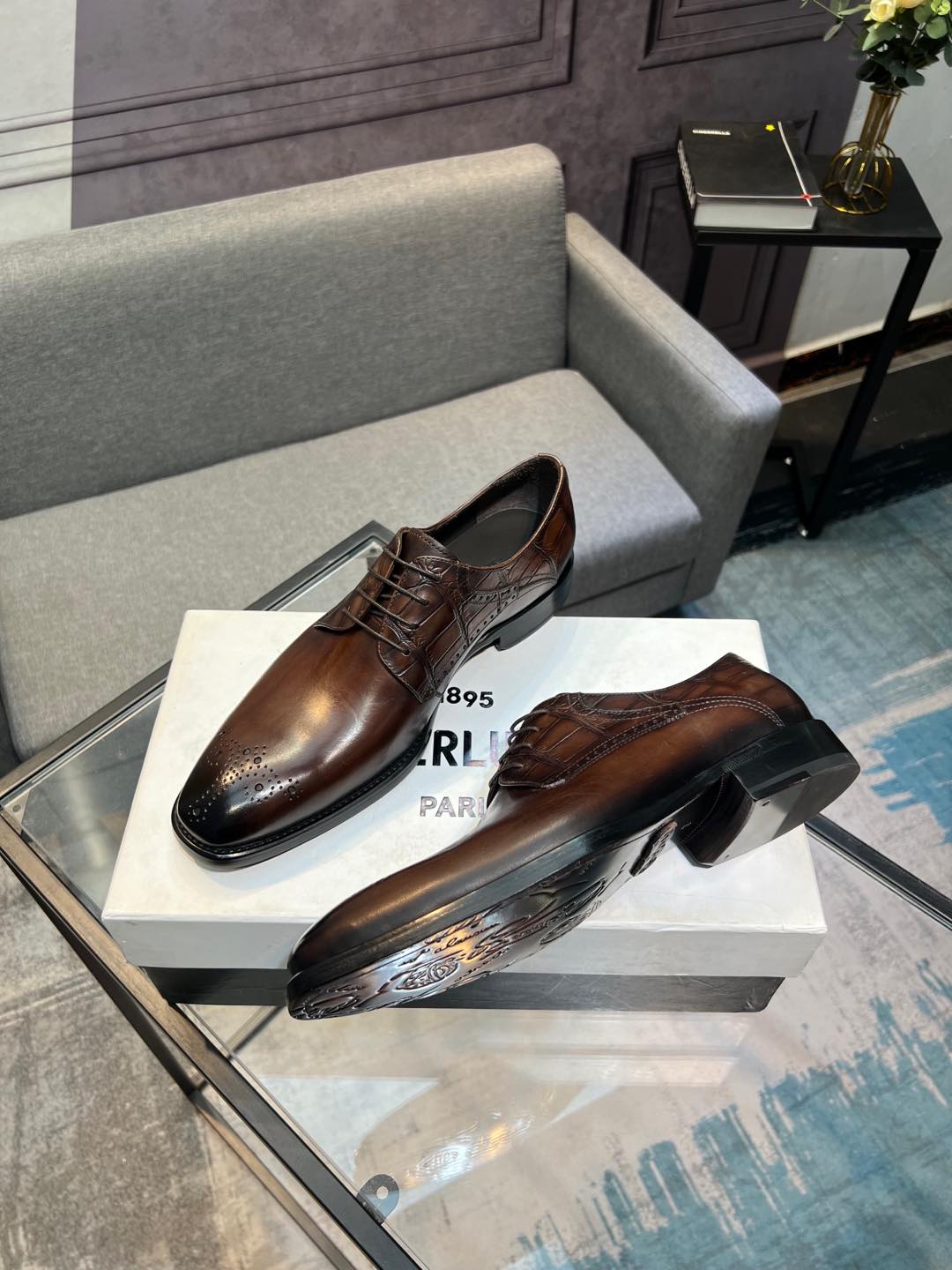 --Berlut* Bruti nuevos zapatos formales de los hombres de color a mano seleccionados de alta calidad