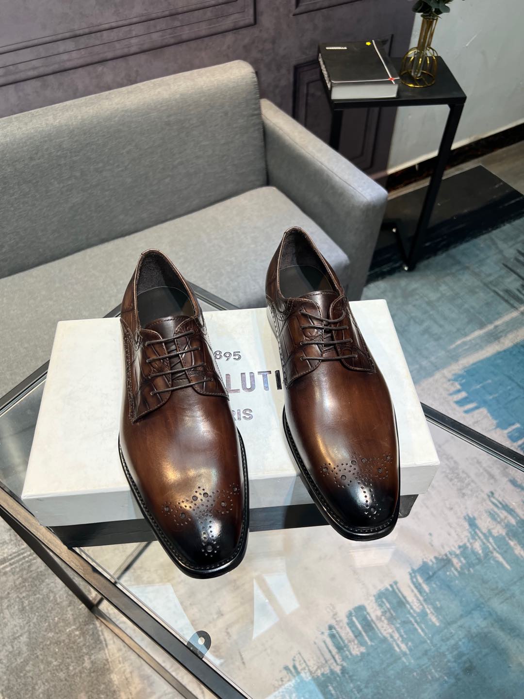 --Berlut* Bruti nuevos zapatos formales de los hombres de color a mano seleccionados de alta calidad