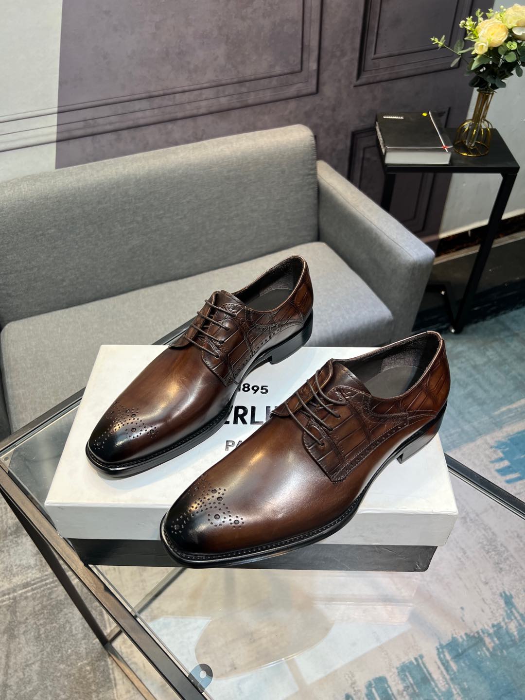 --Berlut* Bruti nuevos zapatos formales de los hombres de color a mano seleccionados de alta calidad