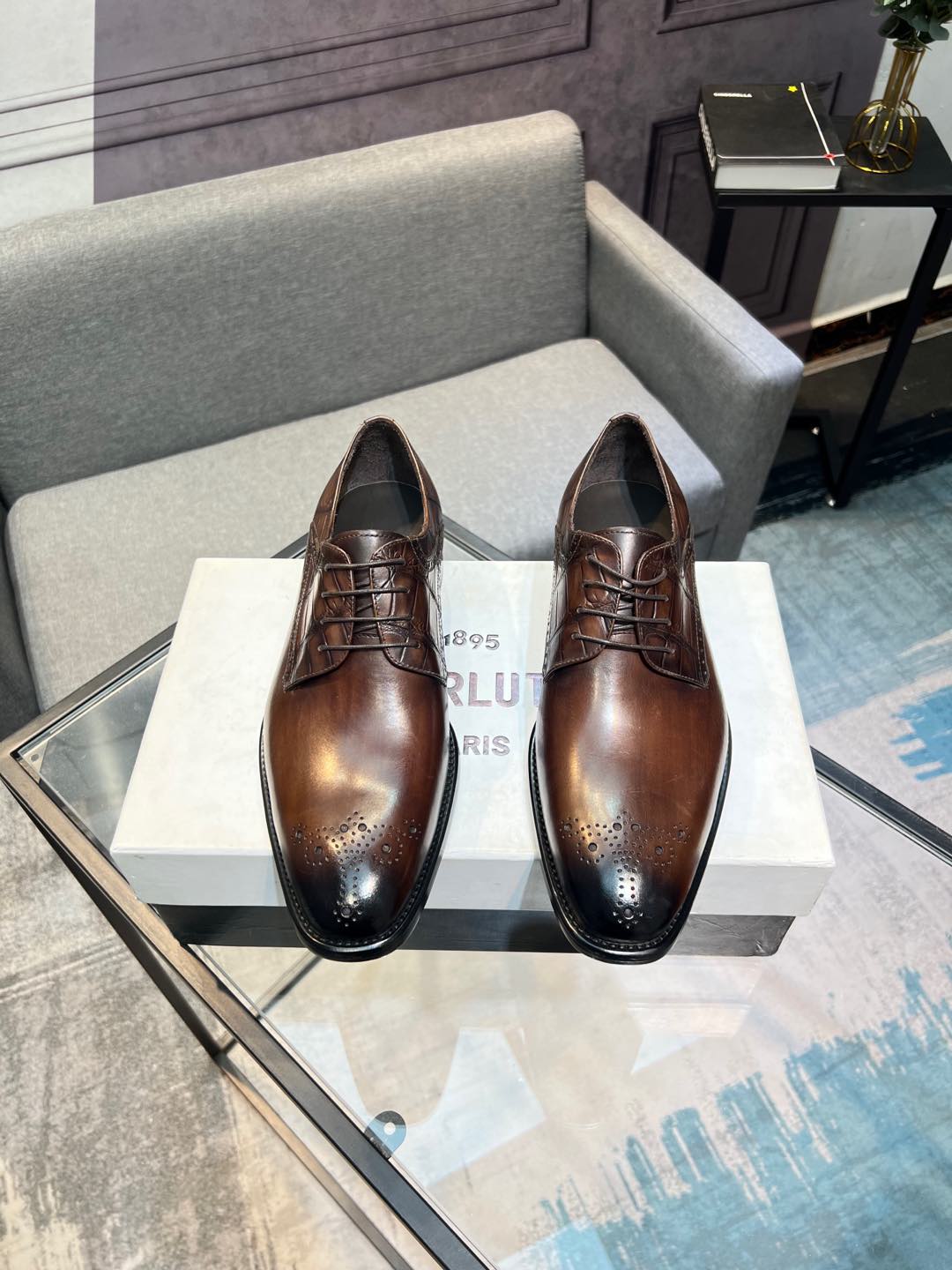 --Berlut* Bruti nuevos zapatos formales de los hombres de color a mano seleccionados de alta calidad