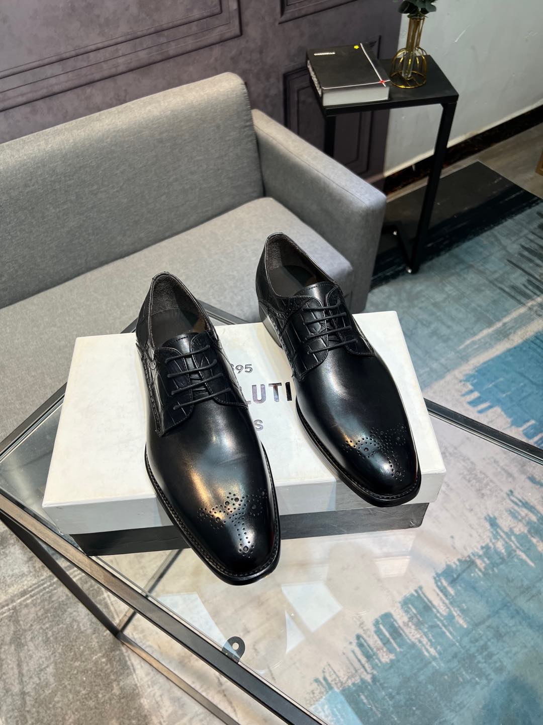 --Berlut* Bruti nuevos zapatos formales de los hombres de color a mano seleccionados de alta calidad