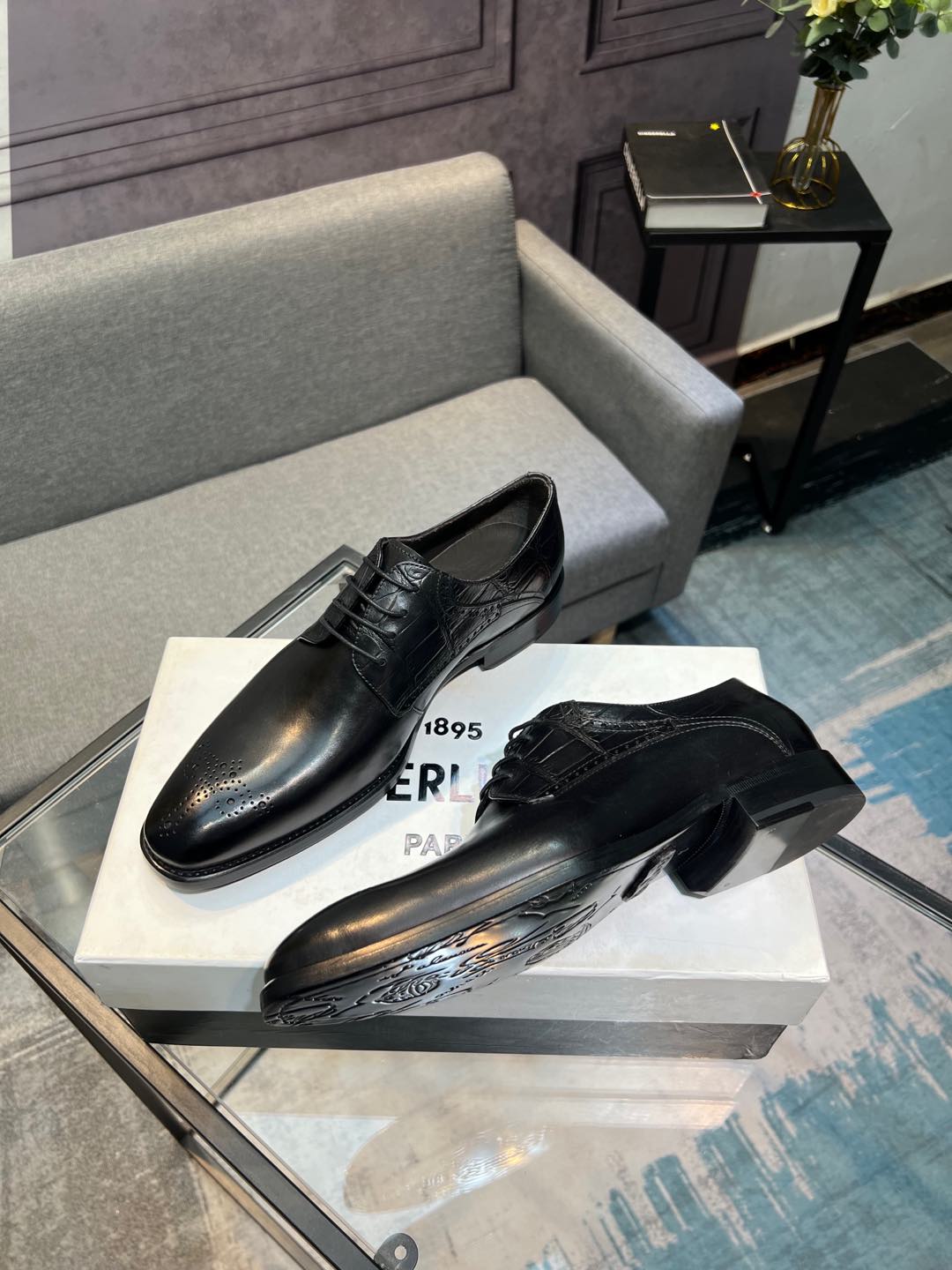 --Berlut* Bruti nuevos zapatos formales de los hombres de color a mano seleccionados de alta calidad