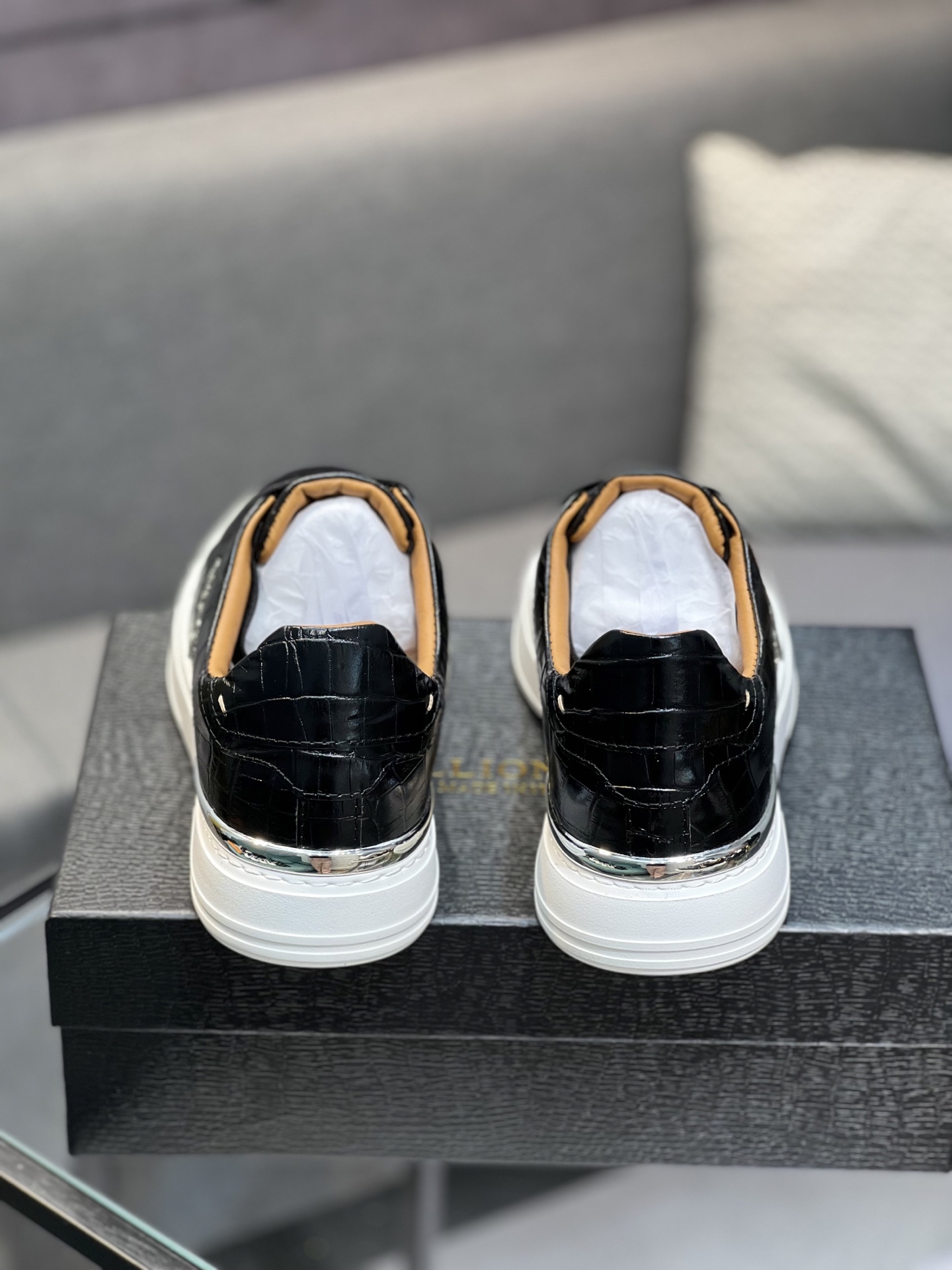 Billionaire Men's Crocodile-Embossed Leather Sneakers - Italian Craftsmanship 8 i1742399897087 6636 0 6