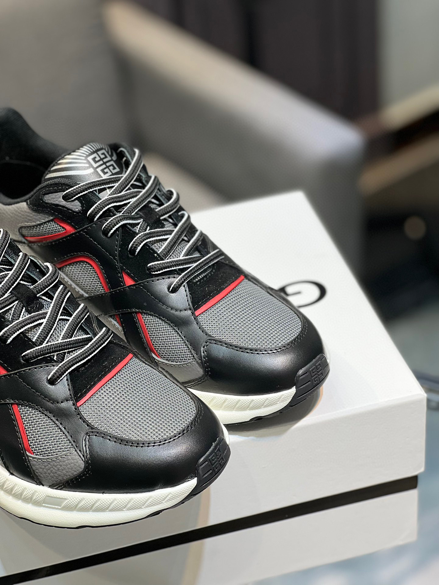 GIVENCHY Men's City Sport Sneakers in Leather and Mesh - Black/Grey 31 i1742485795313 4248 0 7