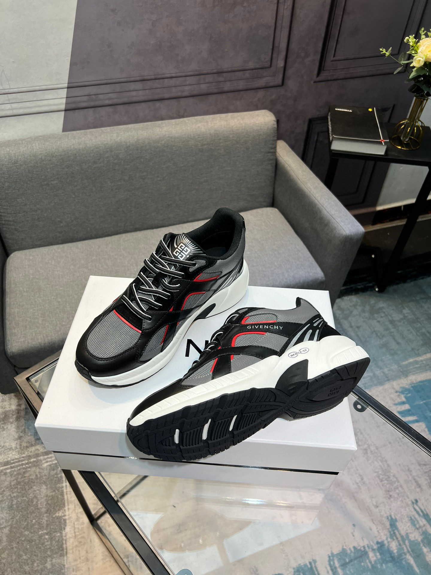 GIVENCHY Men's City Sport Sneakers in Leather and Mesh - Black/Grey 26 i1742485795673 9527 0 2