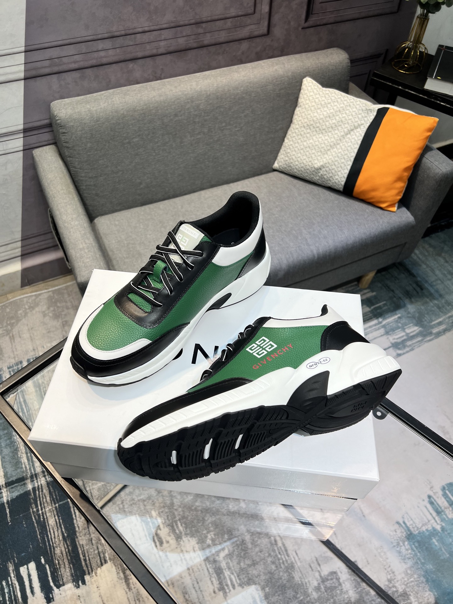 GIVENCHY Men's City Sport Leather Sneakers, Green/Black, Size 39-44 4 i1742485860073 2939 0 2
