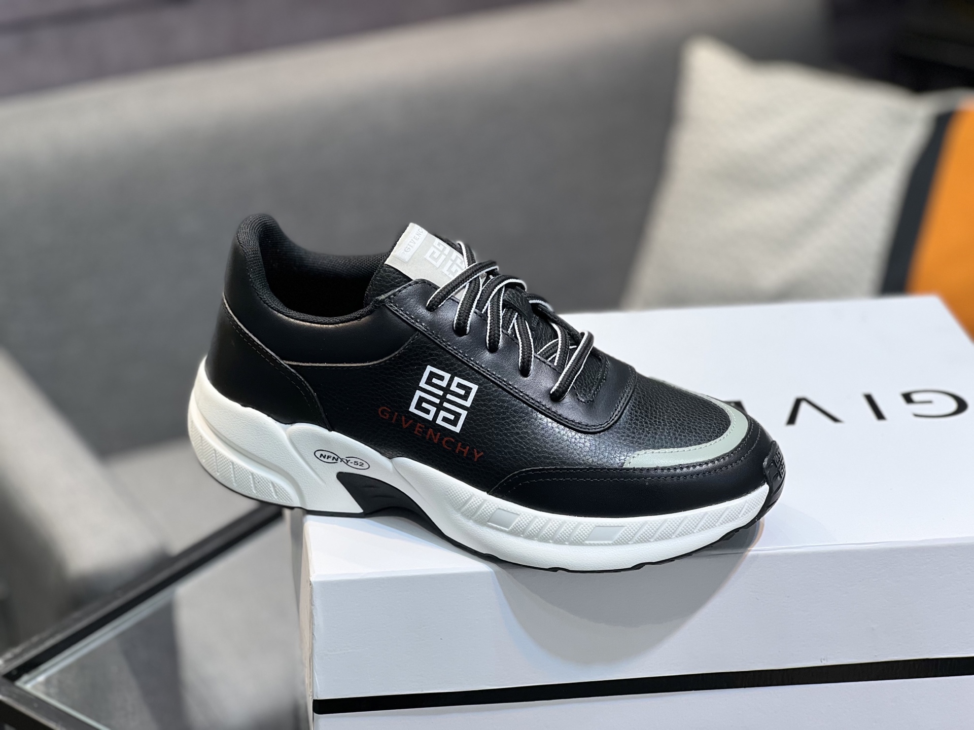 G I V E N C H Y Men's Black Leather Lace-Up Sneakers 10 i1742485942183 7028 0 8