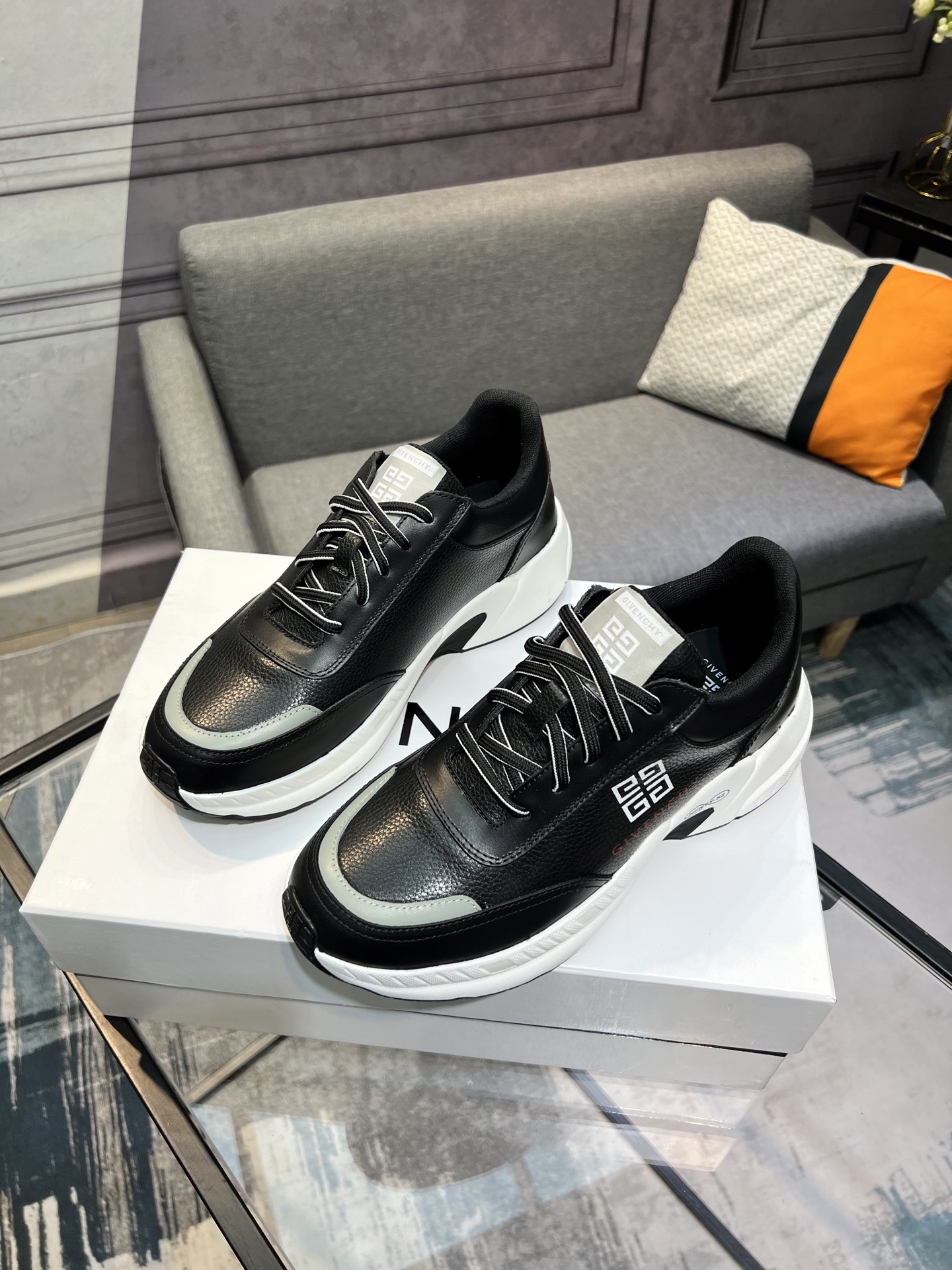 G I V E N C H Y Men's Black Leather Lace-Up Sneakers 3 i1742485942236 454 0 1