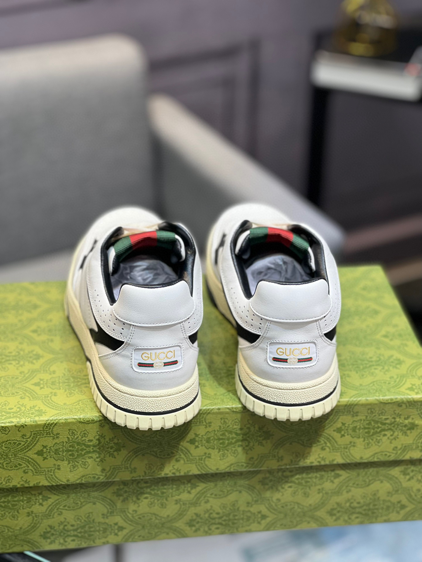 Gucci Men's and Women's White Leather Basketball Sneakers with Interlocking G 8 i1742650810351 7629 0 6