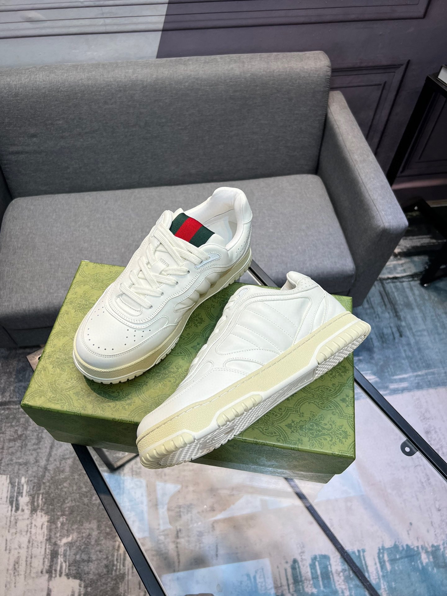 Gucci Basketball Style Sneakers with Interlocking G Detail - White Leather 4 i1742650889136 1075 0 2