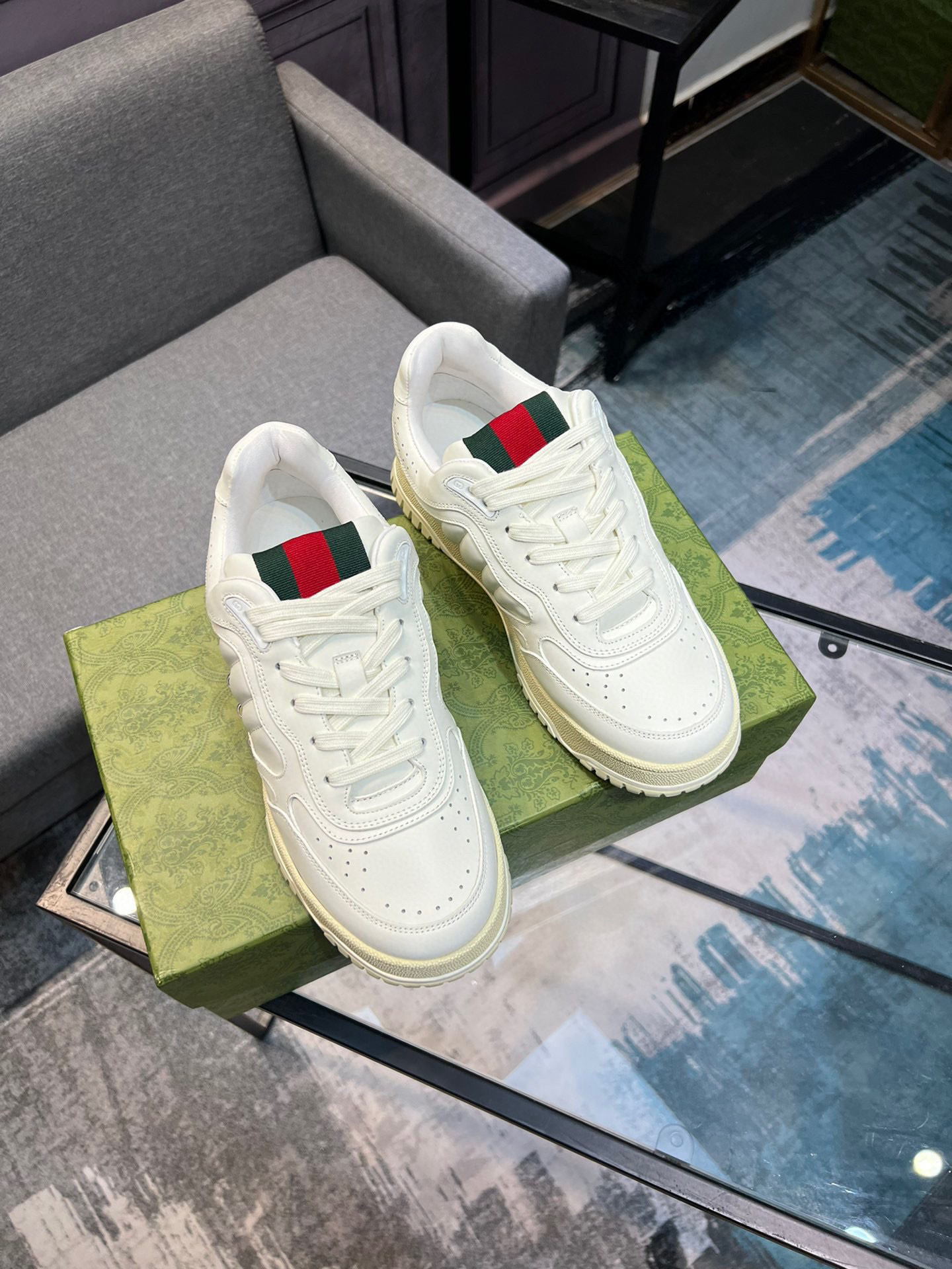 Gucci Basketball Style Sneakers with Interlocking G Detail - White Leather 5 i1742650889244 1239 0 3