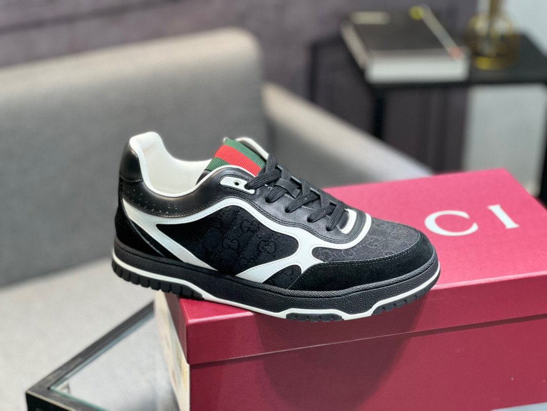 Gucci Men's and Women's Sneakers, Black Leather, Iconic Design, Sizes 38-46 32 i1742651132058 4908 0 8