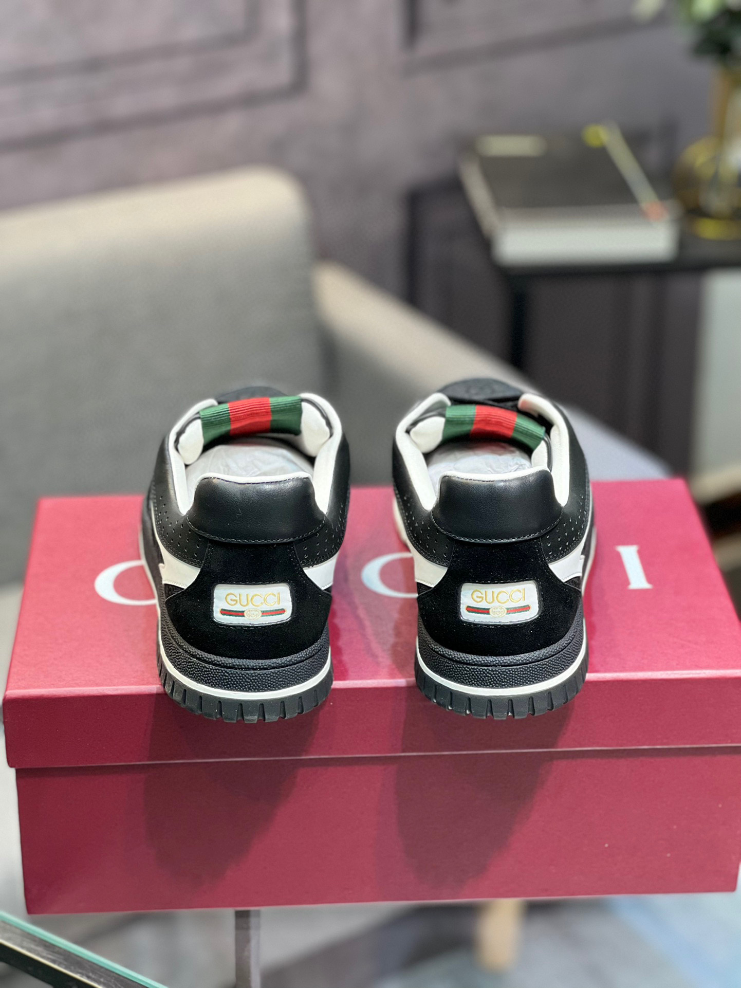 Gucci Men's and Women's Sneakers, Black Leather, Iconic Design, Sizes 38-46 30 i1742651132059 485 0 6
