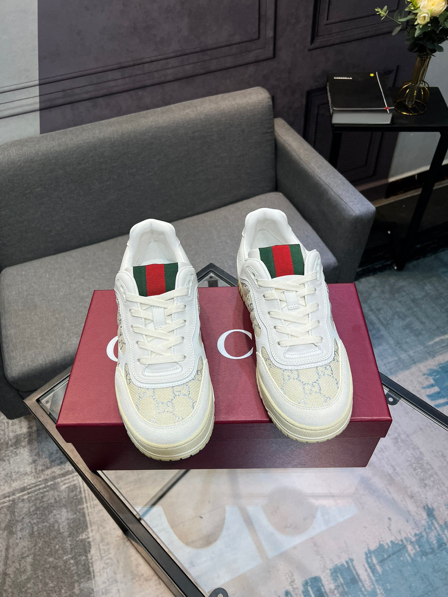 Gucci Men's Basketball Style Trainers White Leather Sneakers Low Top 5 i1742658337157 6402 0 3