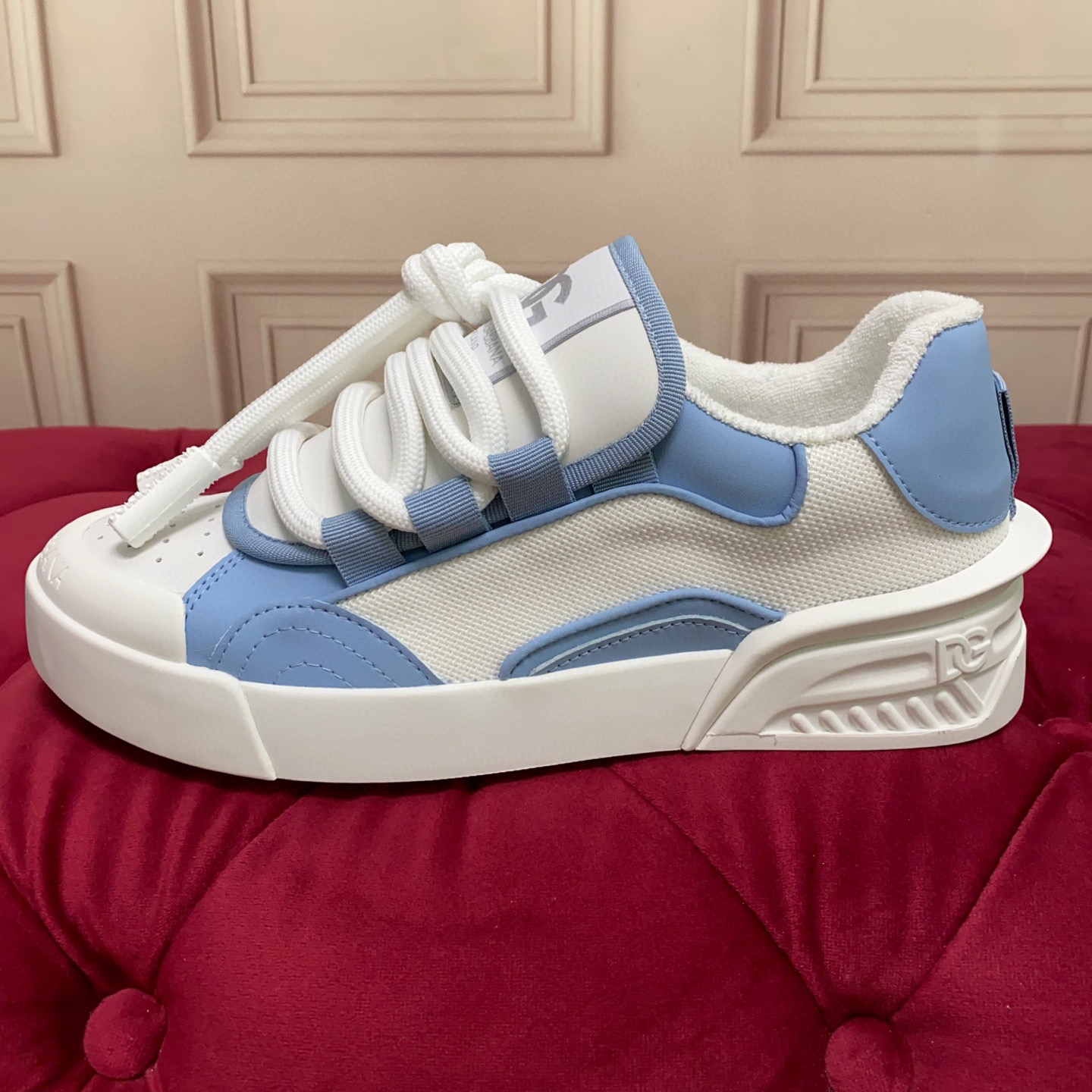 Dolce&Gabbana 2025 Luxury Leather Sneakers, Exquisite Craftsmanship, Blue/White 9 i1743522839675 5750 0 7