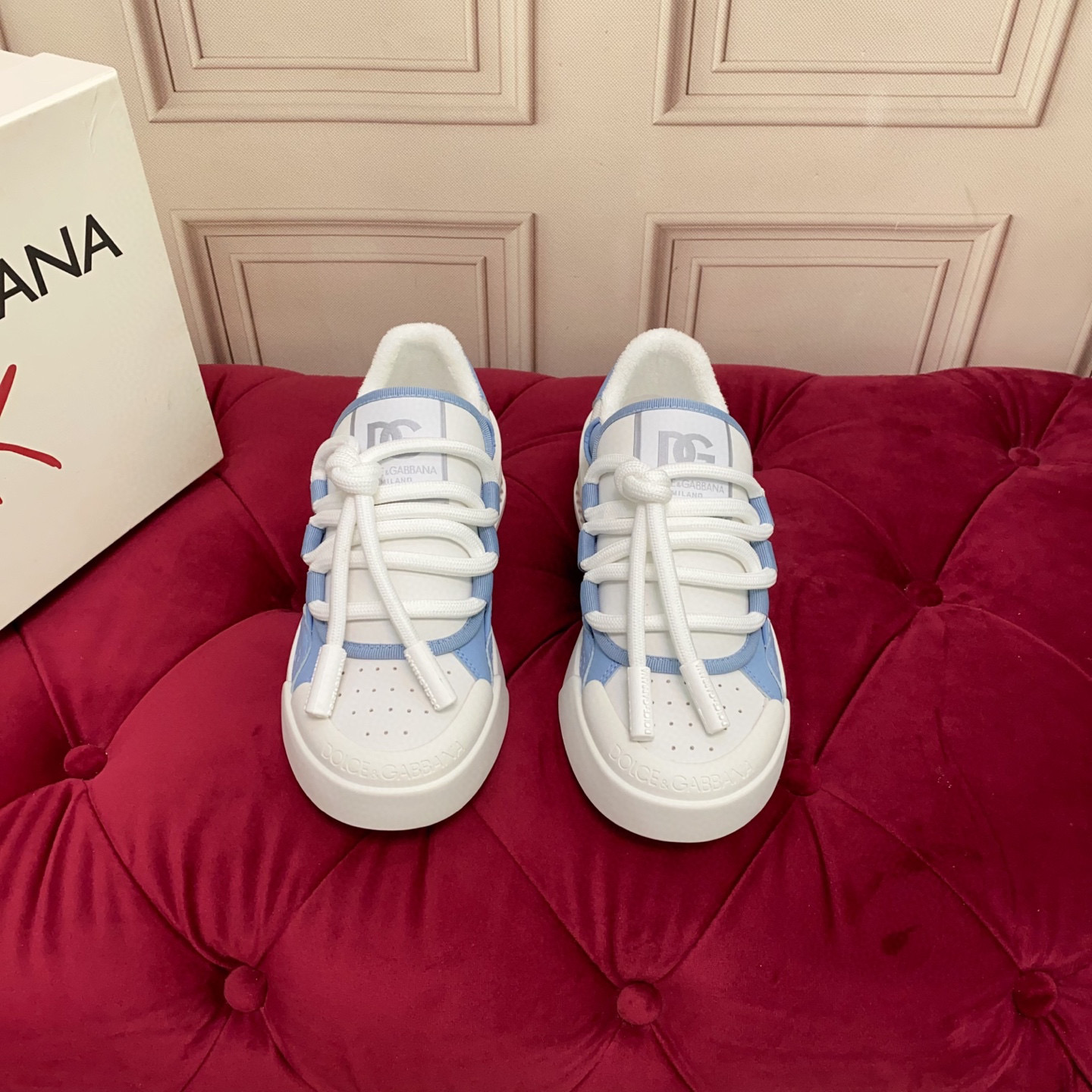 Dolce&Gabbana 2025 Luxury Leather Sneakers, Exquisite Craftsmanship, Blue/White 4 i1743522840418 7086 0 2