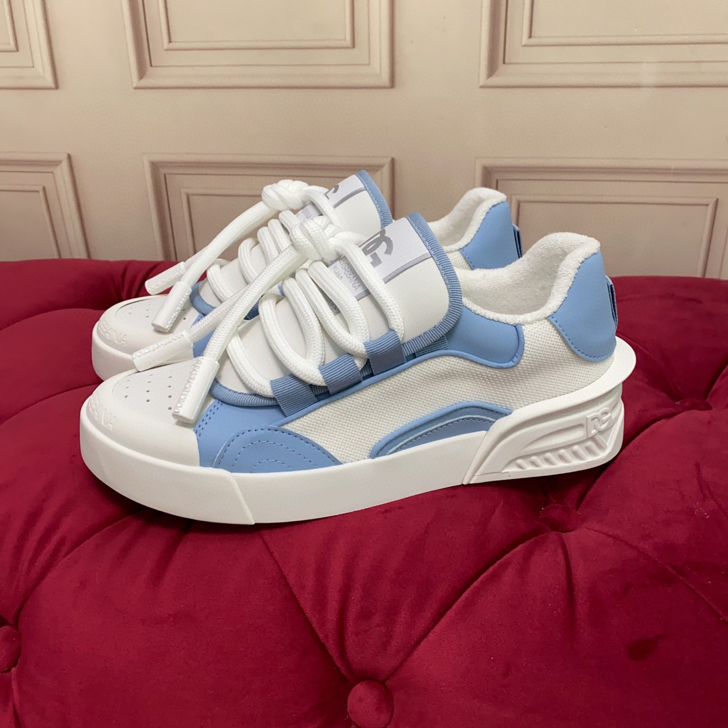 Dolce&Gabbana 2025 Luxury Leather Sneakers, Exquisite Craftsmanship, Blue/White 6 i1743522840418 7821 0 4