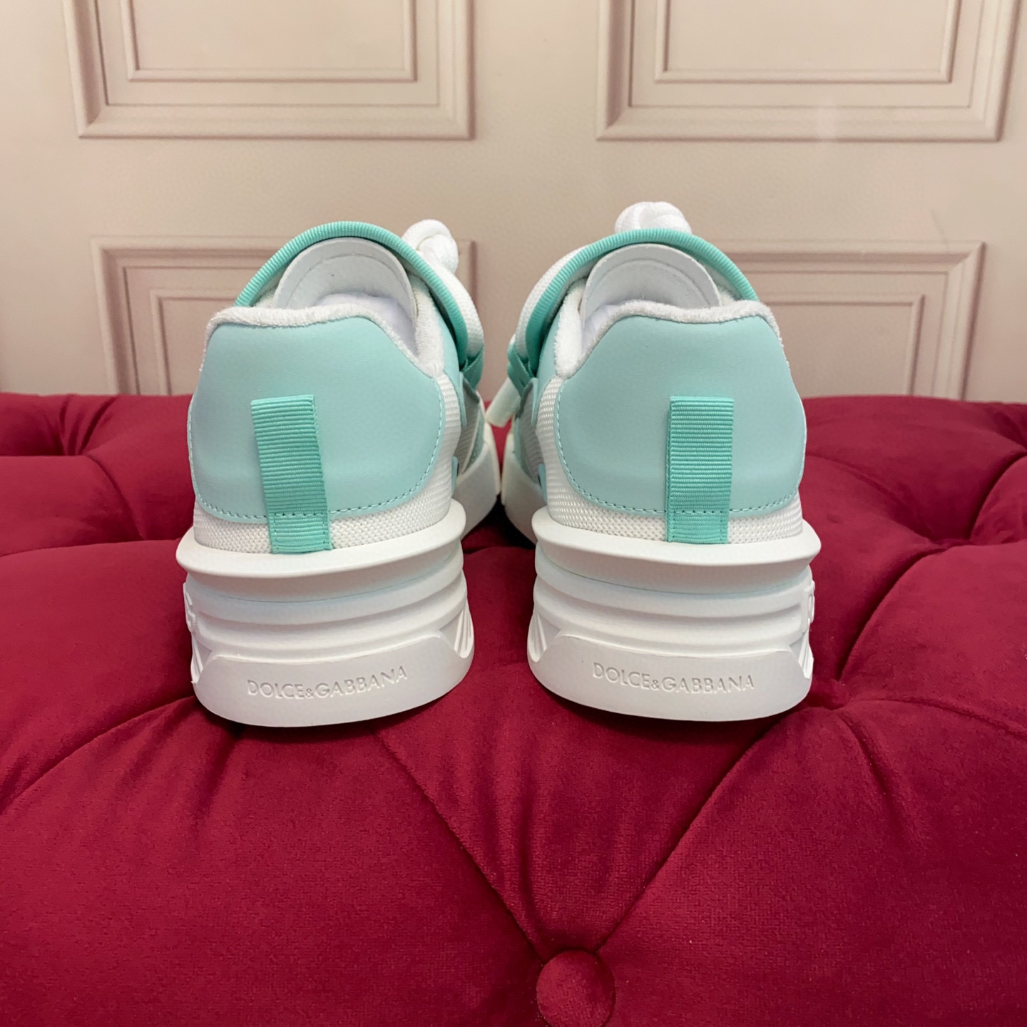 Dolce&Gabbana 2025 Women's Sneakers, Luxury Silk and Leather, Mint Green 10 i1743522860423 4722 0 8