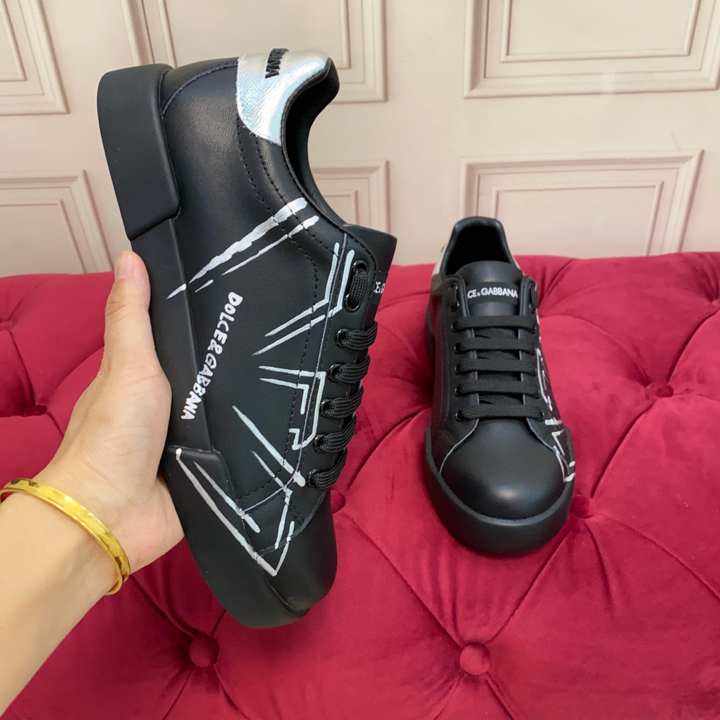 Dolce & Gabbana 2025 Leather Sneakers with Graphic Detail - Luxury Fashion Footwear 6 i1743522950025 4582 0 4