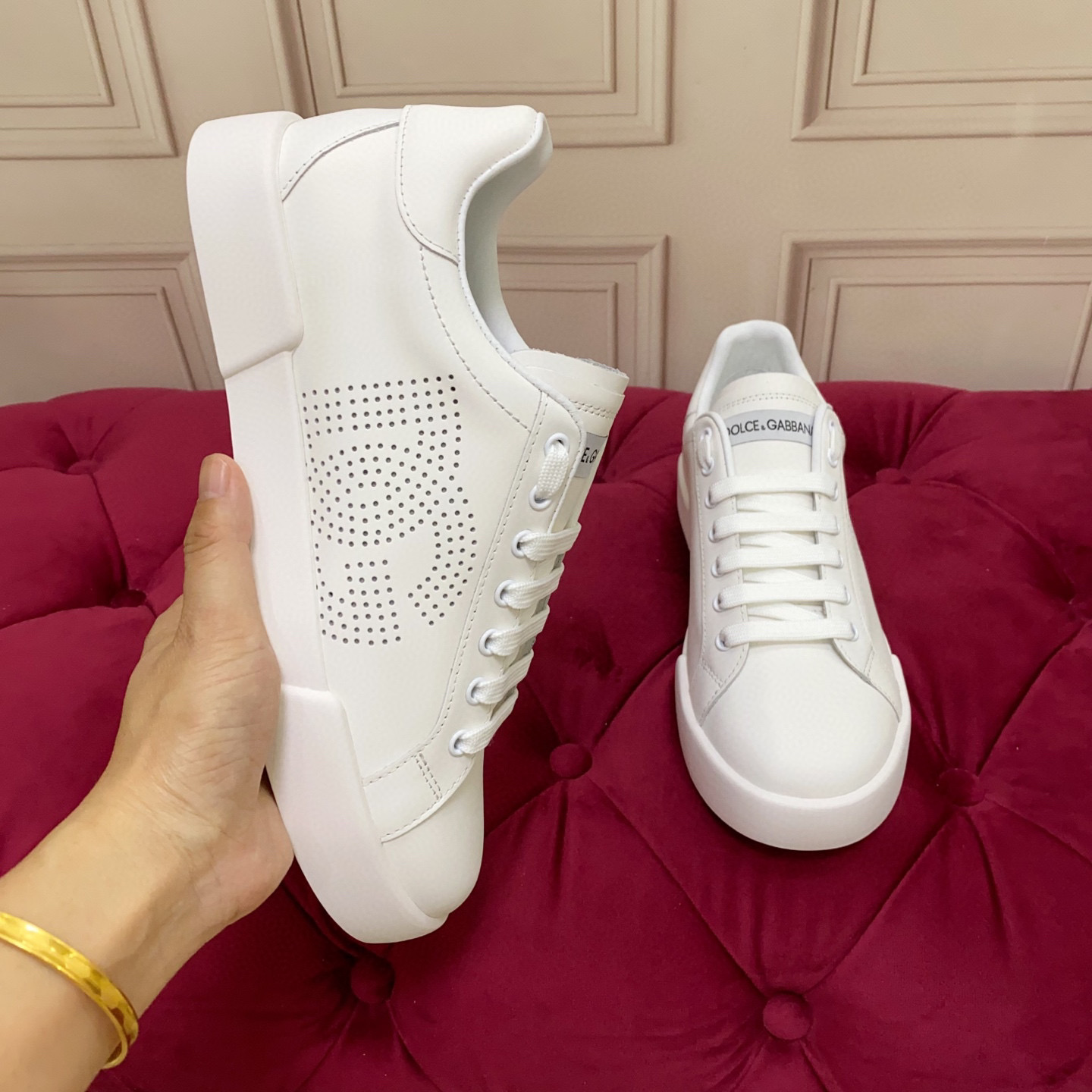 Dolce & Gabbana 2025 White Leather Sneakers with Perforated DG Logo - Luxury 6 i1743523026997 531 0 4