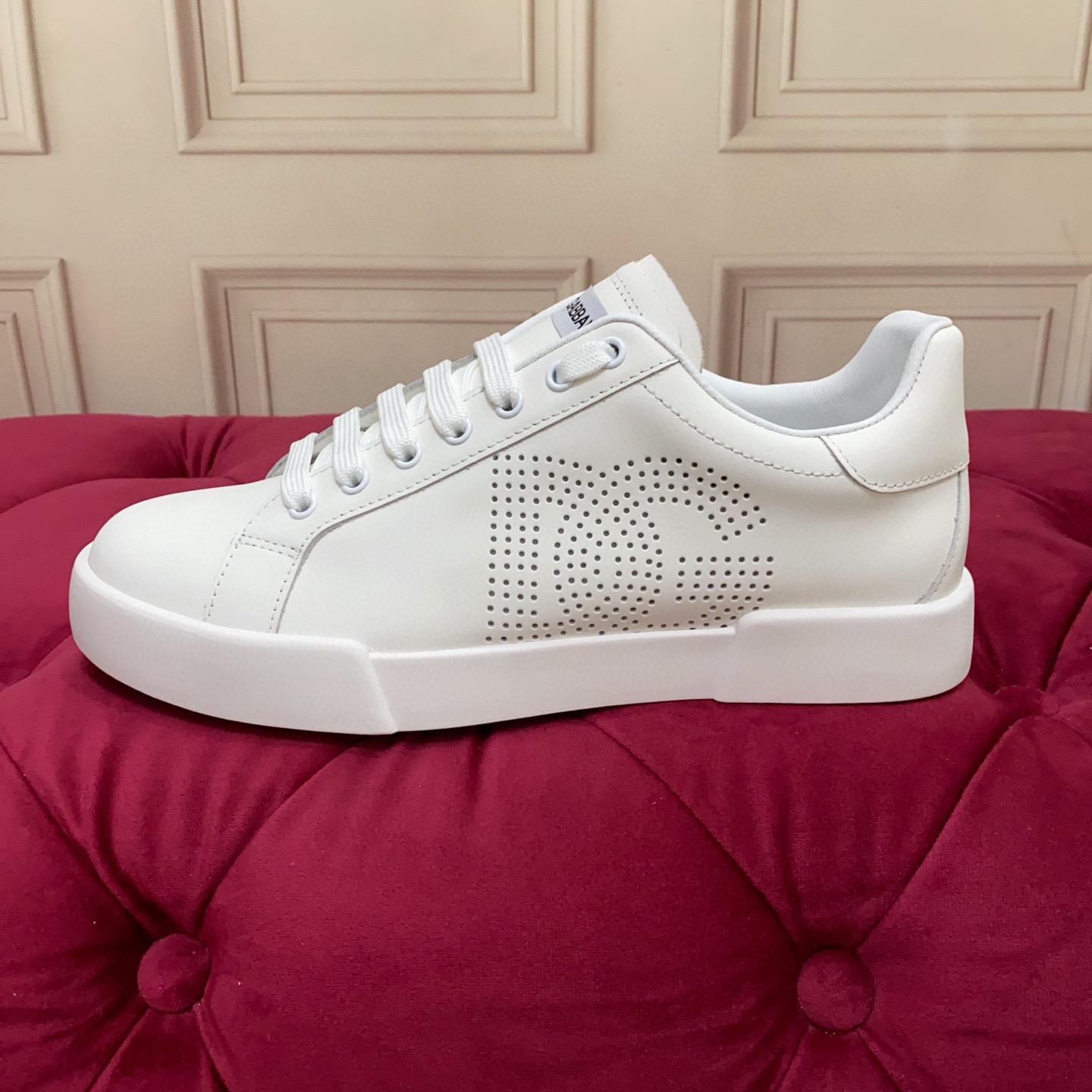 Dolce & Gabbana 2025 White Leather Sneakers with Perforated DG Logo - Luxury 9 i1743523027542 8781 0 7