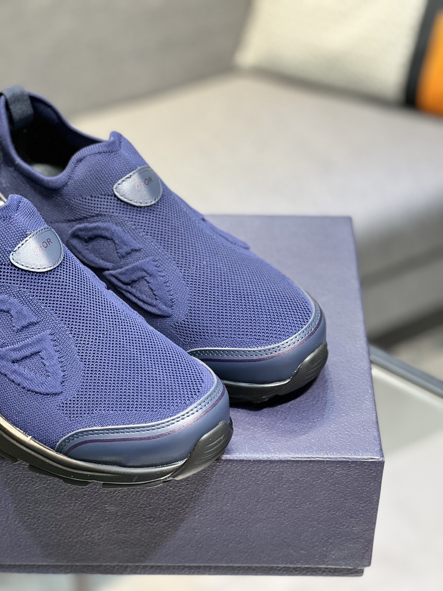 Dior Men's Blue Fabric and Leather Slip-On Sneakers, Size 38-44 9 i1743866328802 8053 0 7
