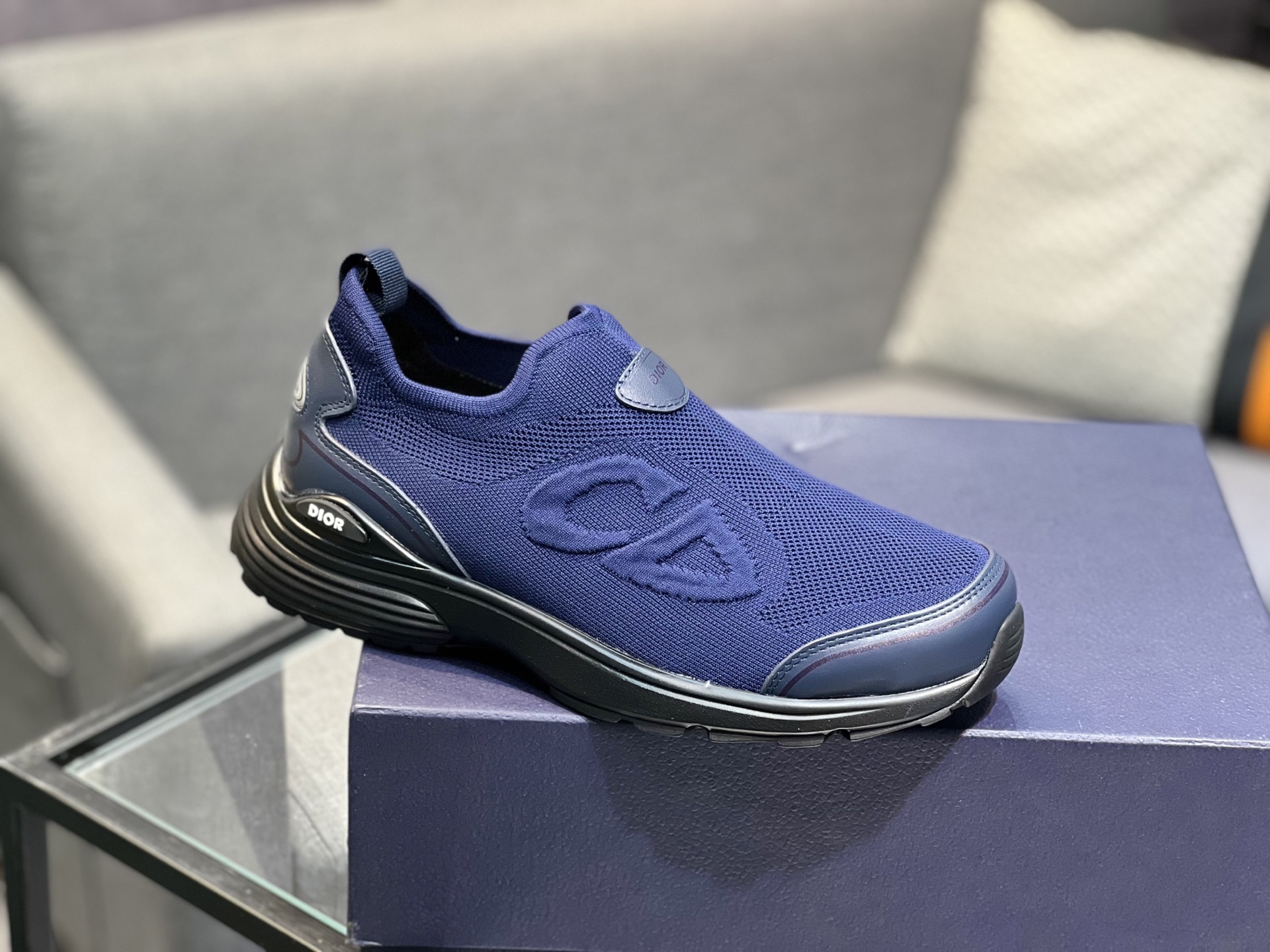 Dior Men's Blue Fabric and Leather Slip-On Sneakers, Size 38-44 10 i1743866328803 5118 0 8