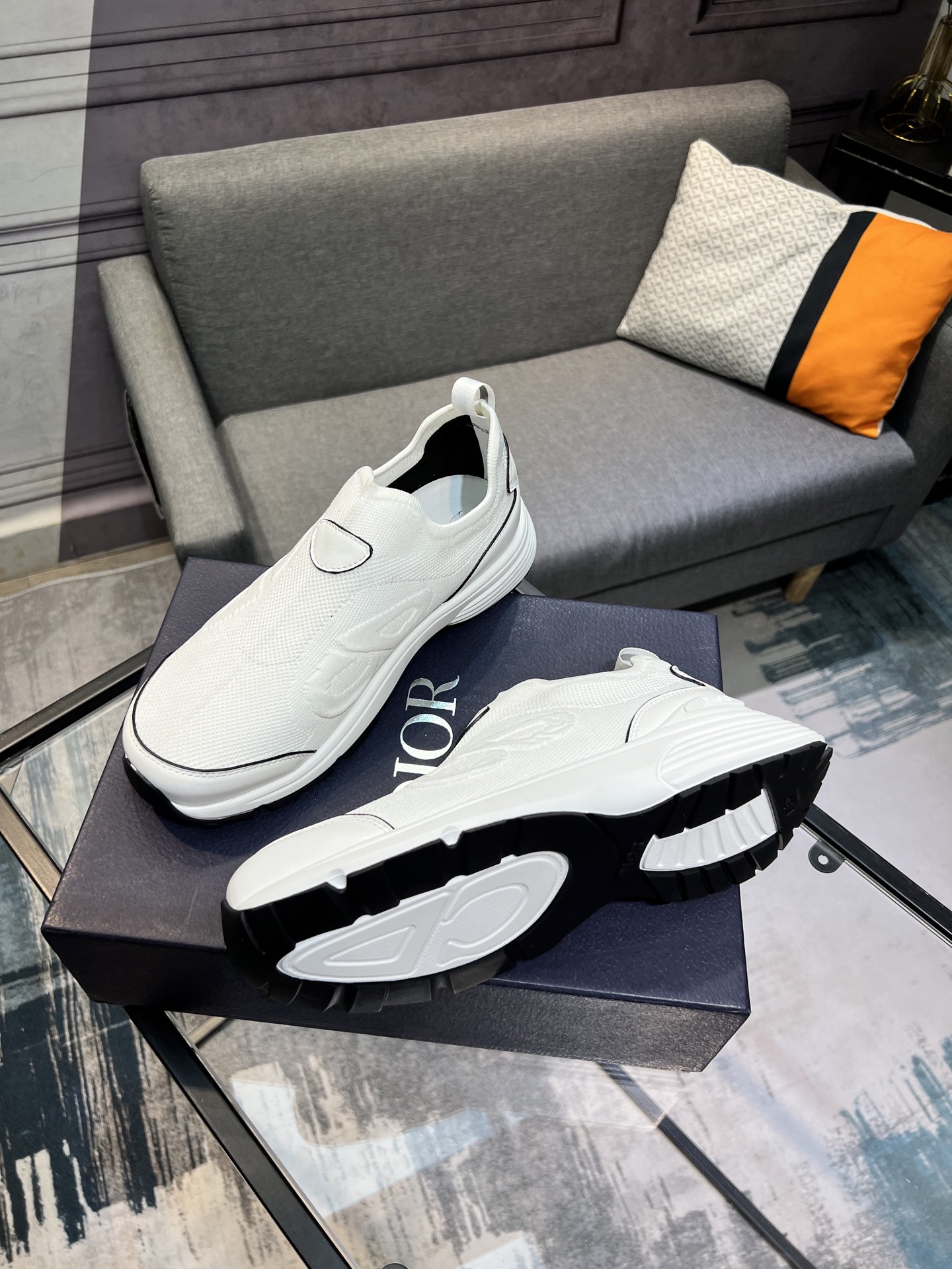 Dior Men's White Fabric and Leather Slip-On Sneakers - Size 38-44 4 i1743866485082 8141 0 2