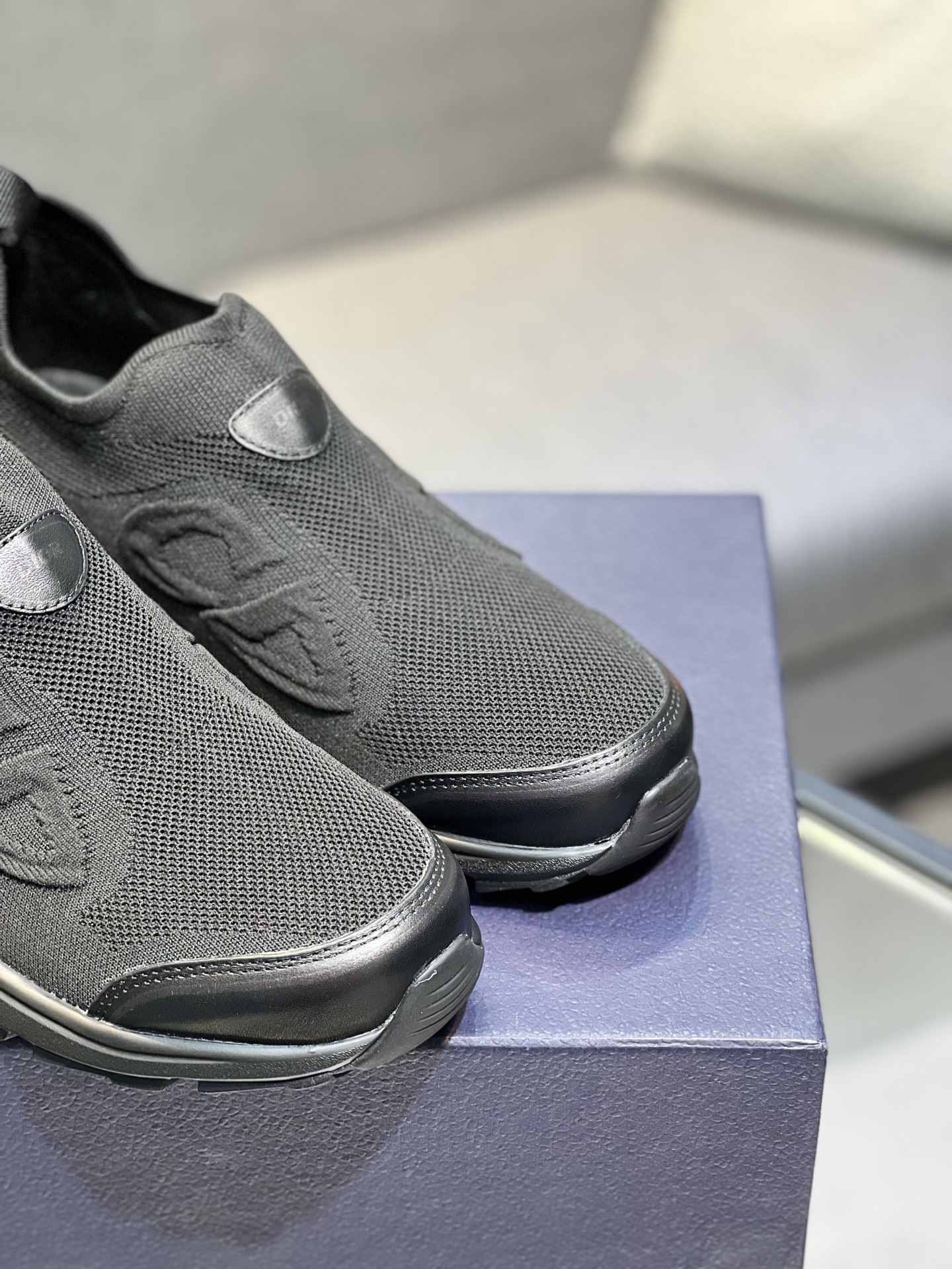 Dior Men's Black Fabric and Leather Slip-On Sneakers Size 38-44 9 i1743866502395 9352 0 7