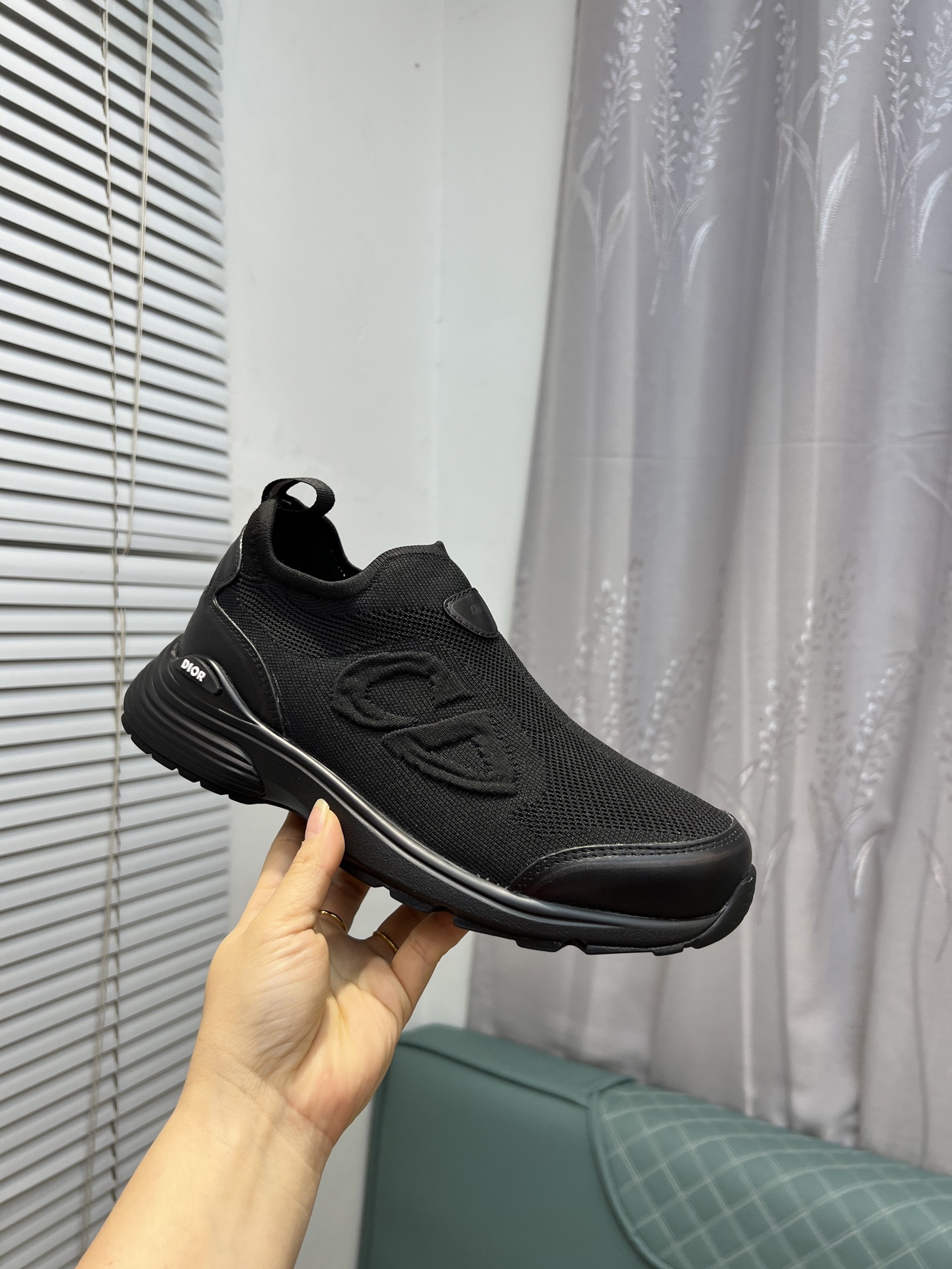 Dior Men's Black Fabric and Leather Slip-On Sneakers Size 38-44 6 i1743866502533 6282 0 4
