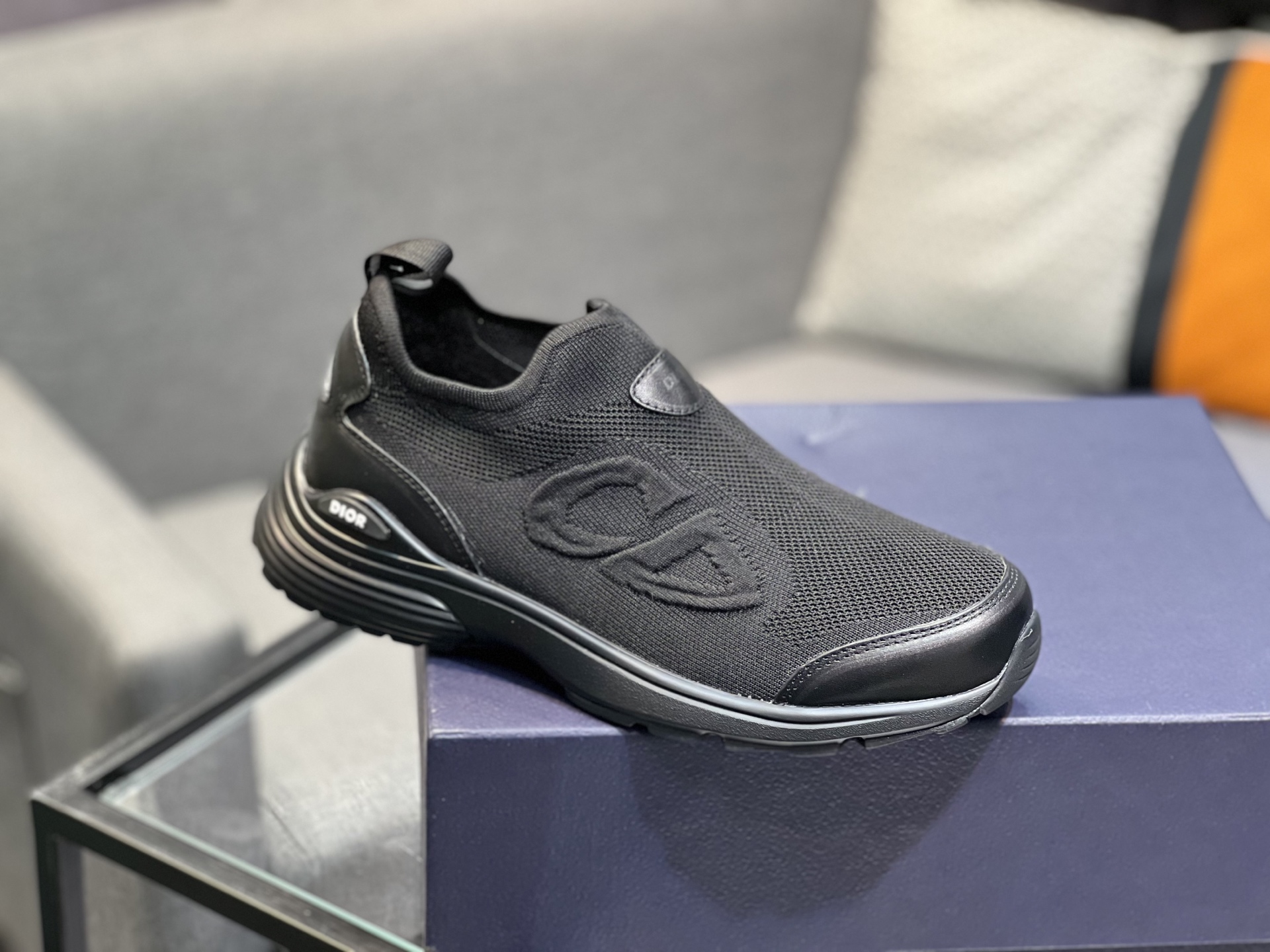 Dior Men's Black Fabric and Leather Slip-On Sneakers Size 38-44 10 i1743866503229 5998 0 8
