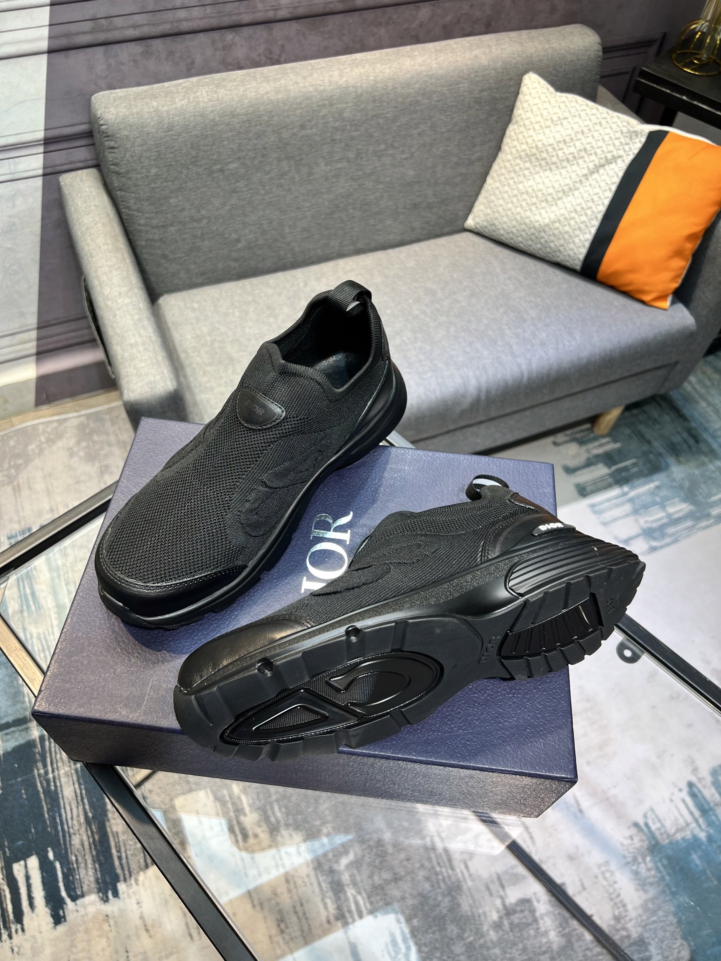 Dior Men's Black Fabric and Leather Slip-On Sneakers Size 38-44 4 i1743866503329 3143 0 2