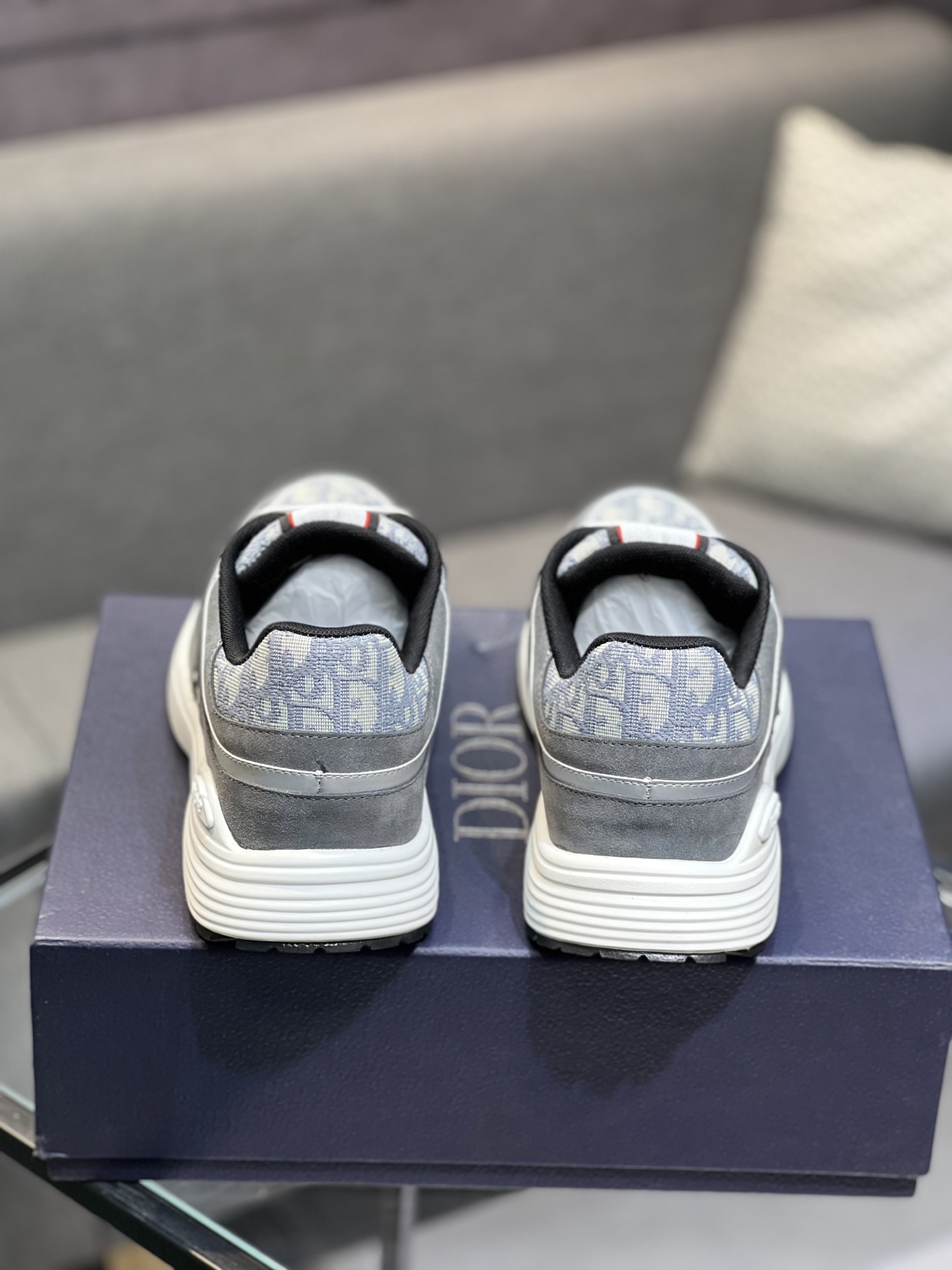 Dior Men's Gray Fabric and Leather Runner Sneakers with Rubber Sole 8 i1743866548699 1229 0 6