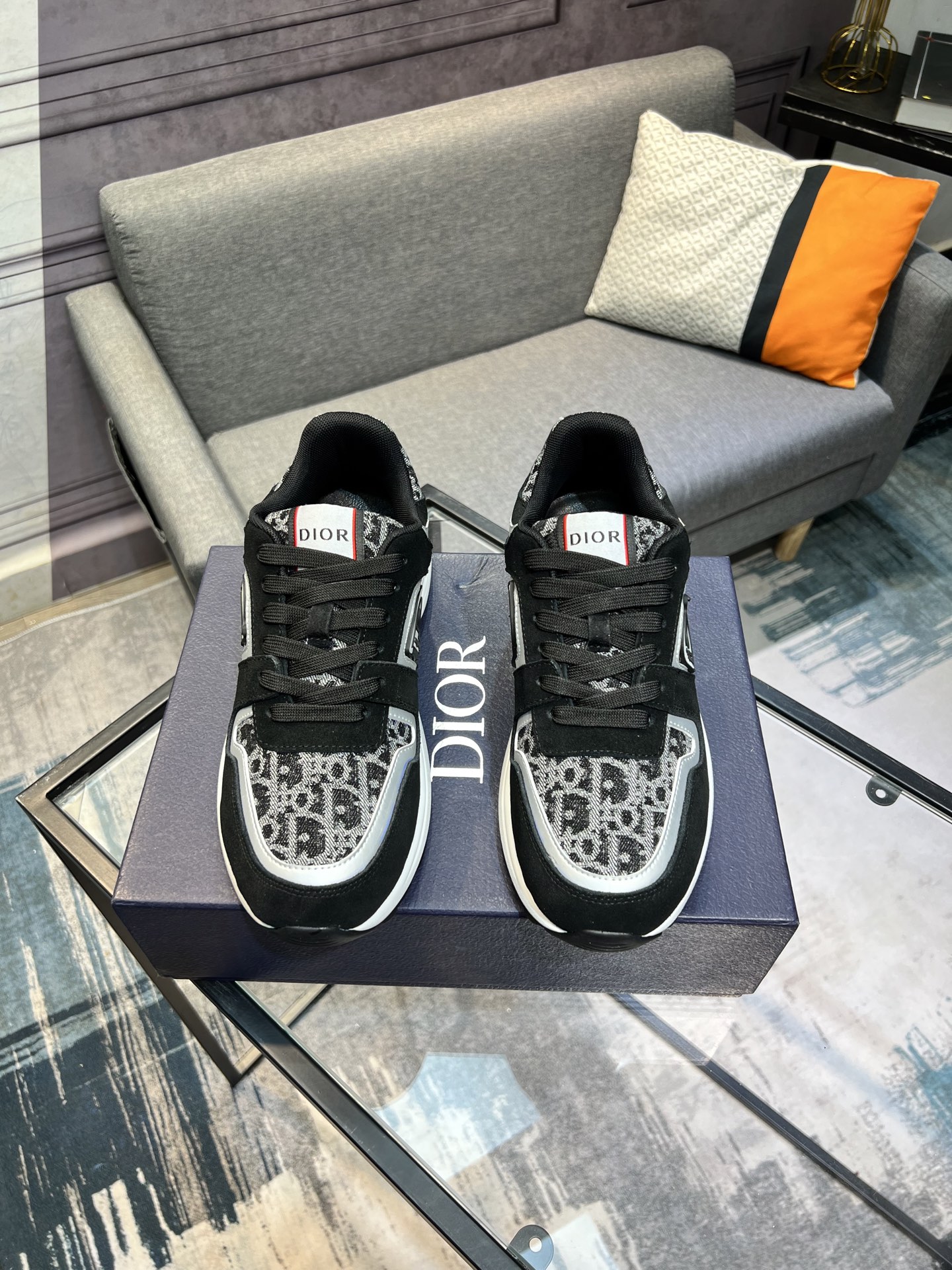 Dior Men's Black Fabric and Leather Sneakers Size 38-44, Comfortable Fit 2 i1743866729093 9857 0 0